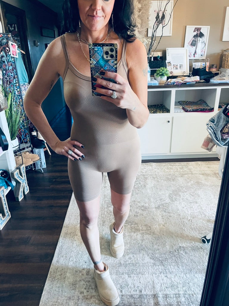 Determined To Rise Romper (Smokey Taupe)