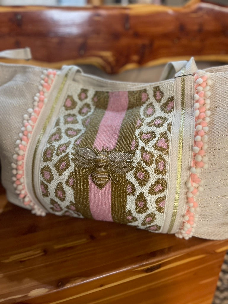 Bee My Queen Beaded Tote