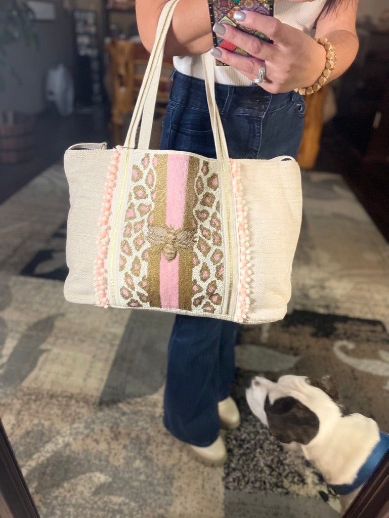 Bee My Queen Beaded Tote