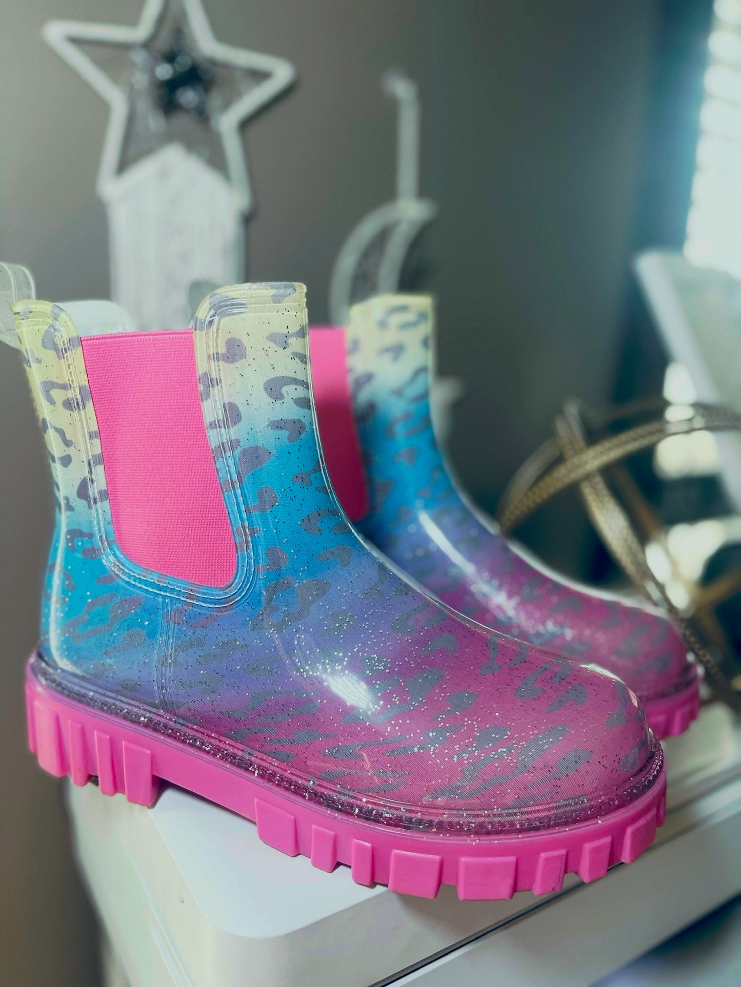 Leopard Print Rain Boots