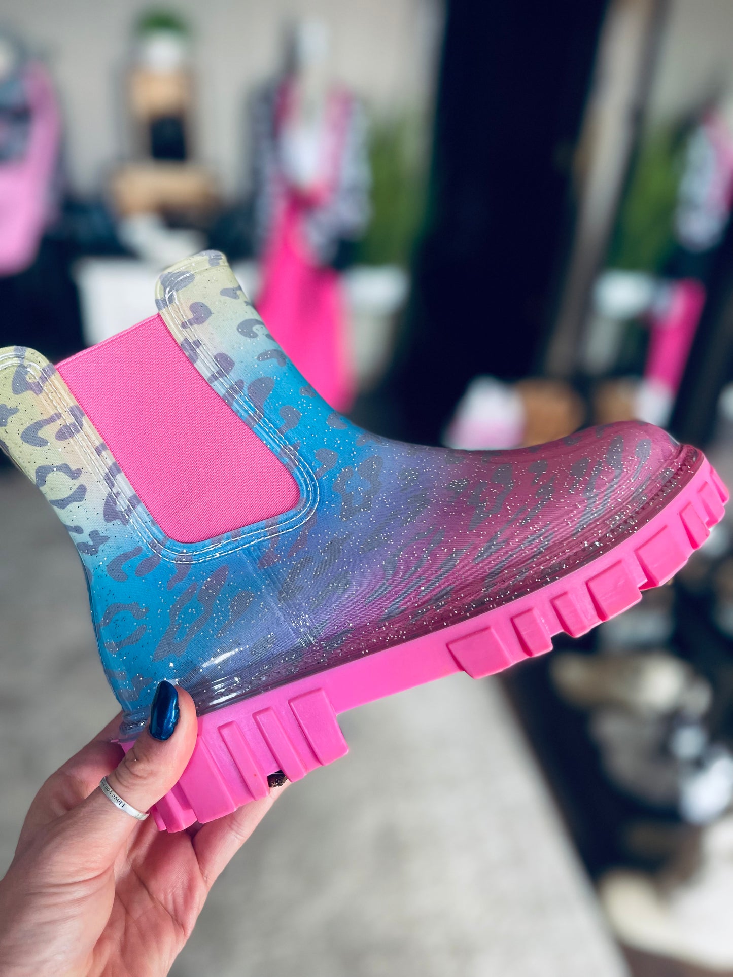 Leopard Print Rain Boots