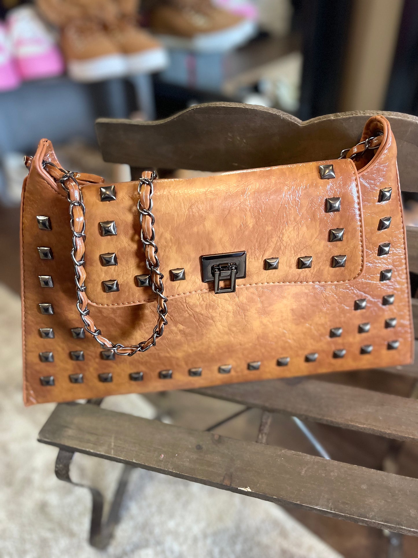 Buckle Rivet Shoulder Bag