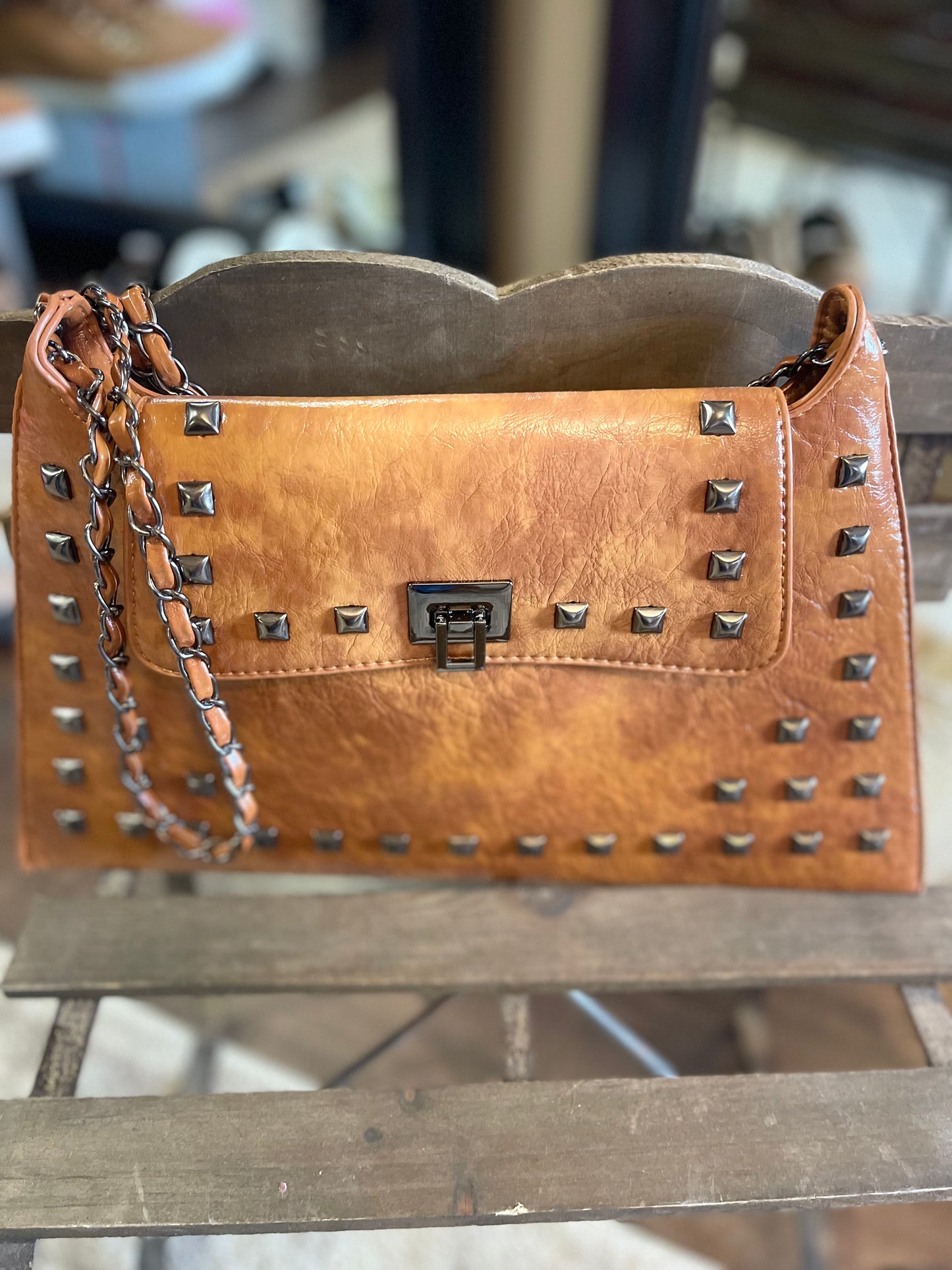 Buckle Rivet Shoulder Bag
