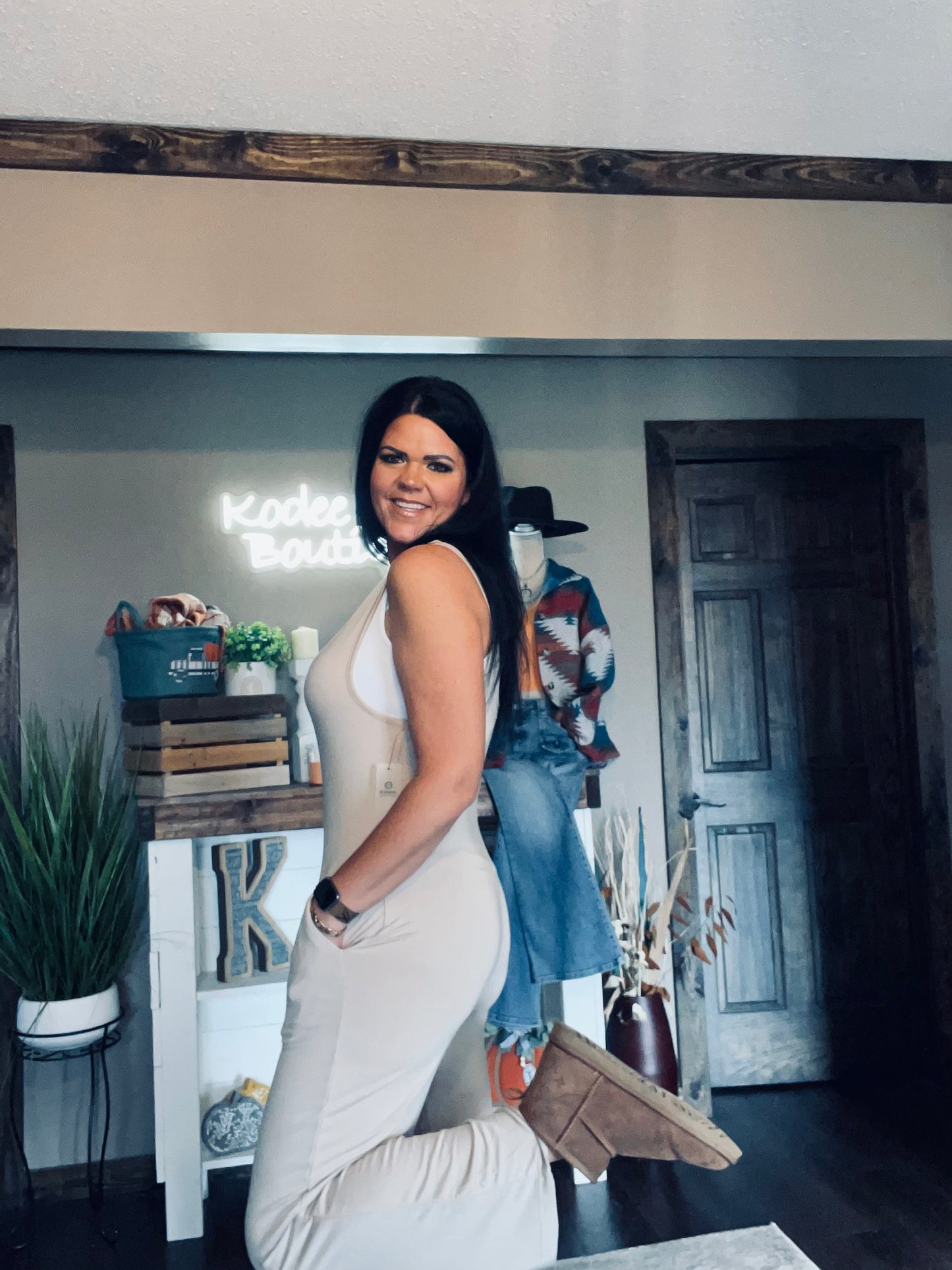 Top Notch Haylie Jumpsuit (Beige)