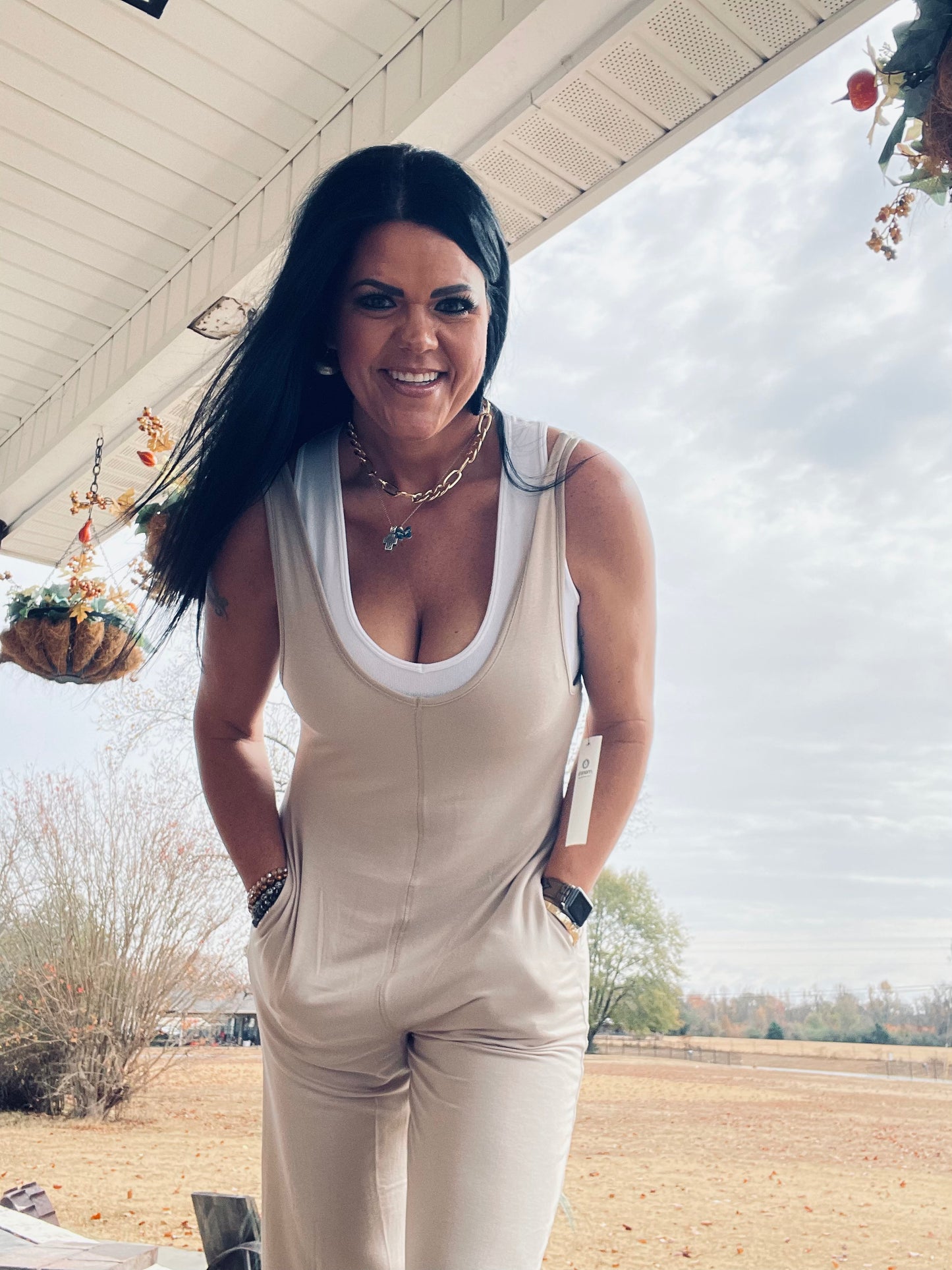 Top Notch Haylie Jumpsuit (Beige)
