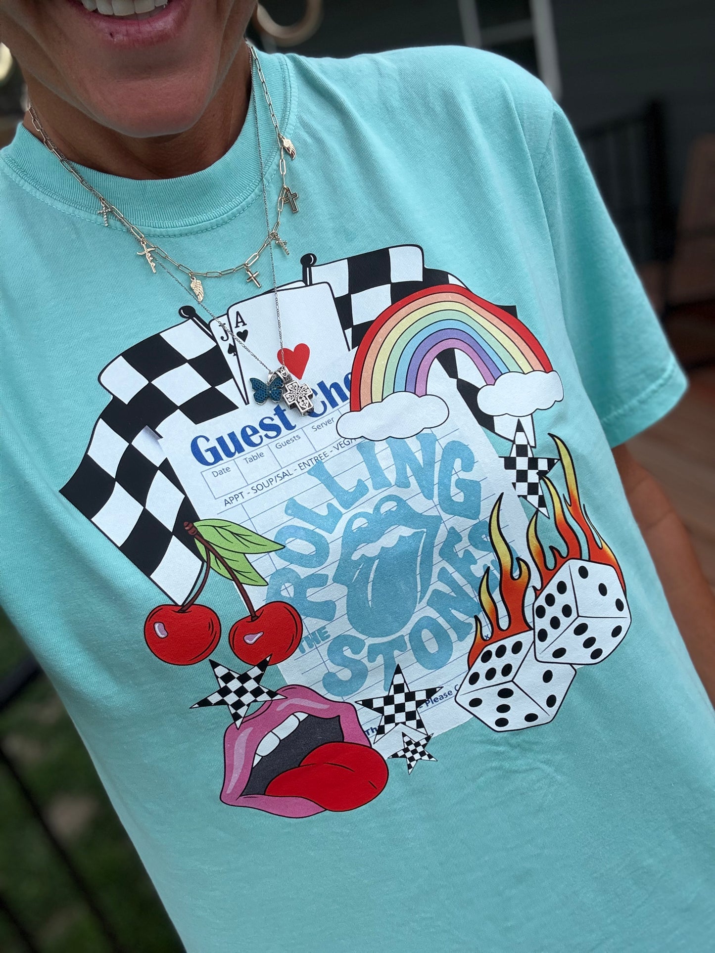 ROLLING STONES CHECKERED Graphic Tee