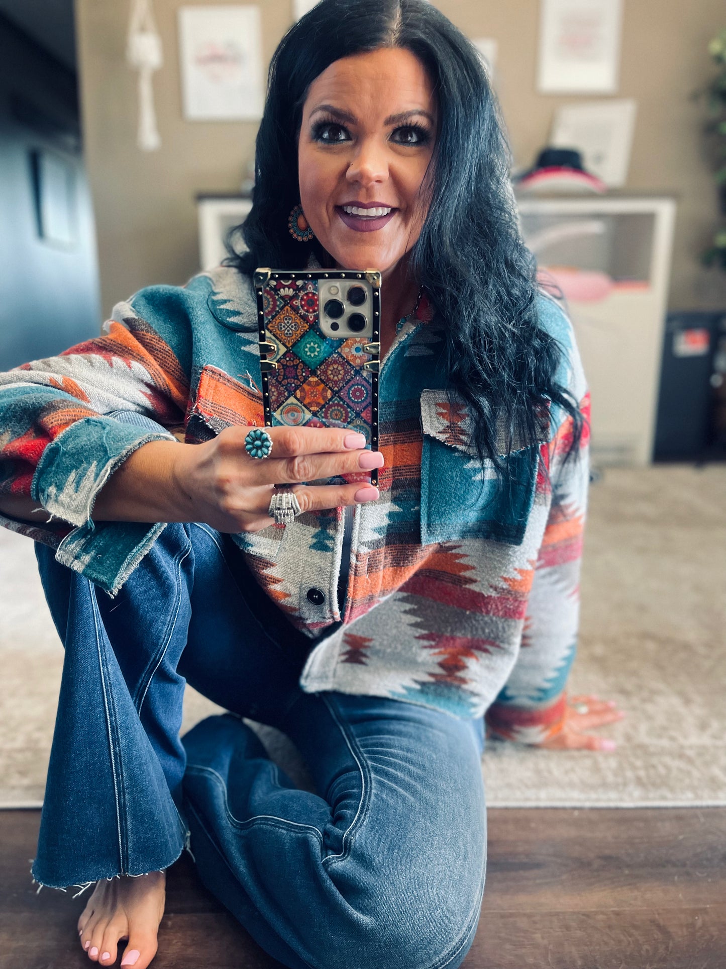 I Walk The Line Jacket (Teal Orange Mix)