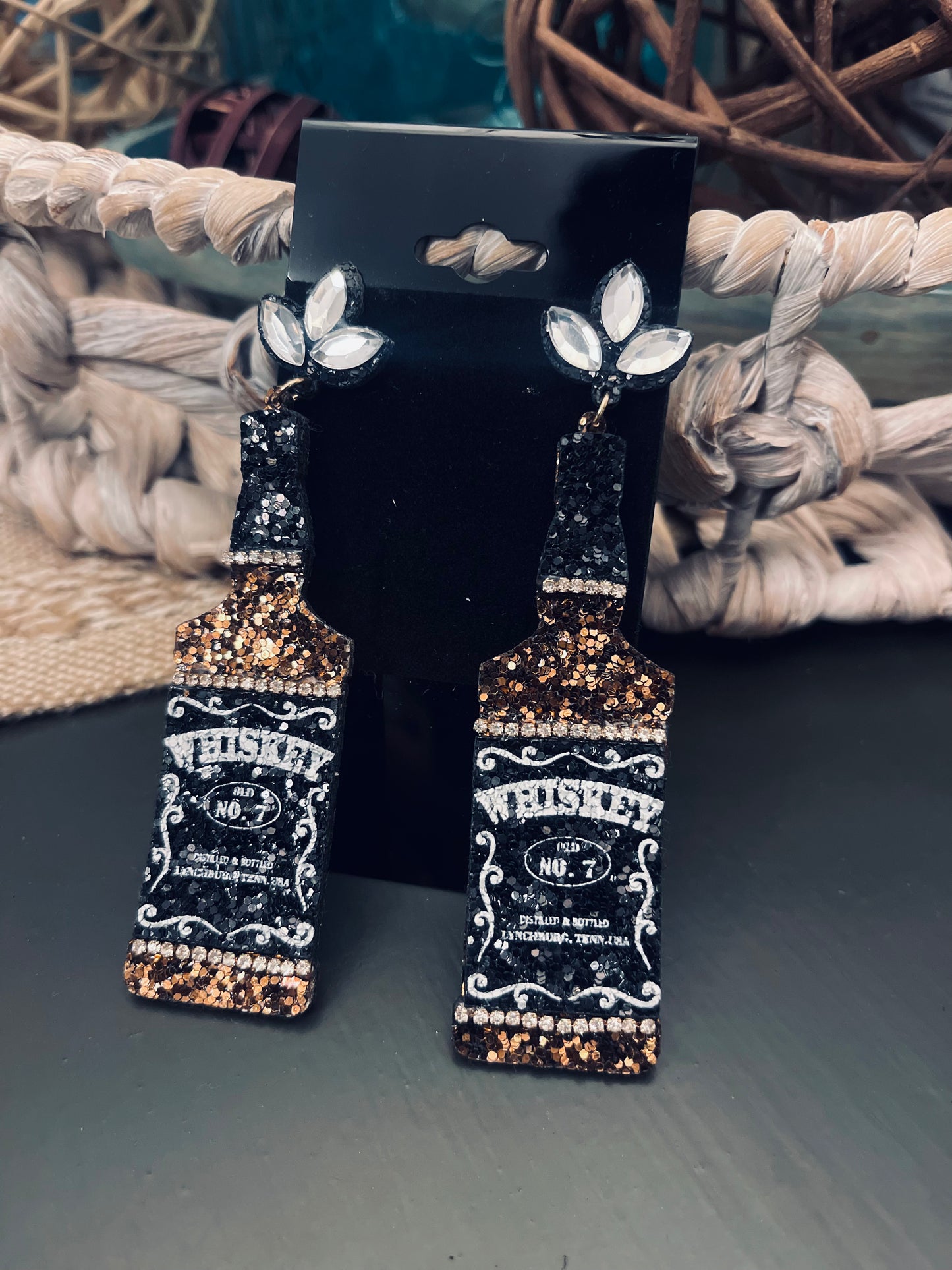 Bottoms Up Whiskey Earrings