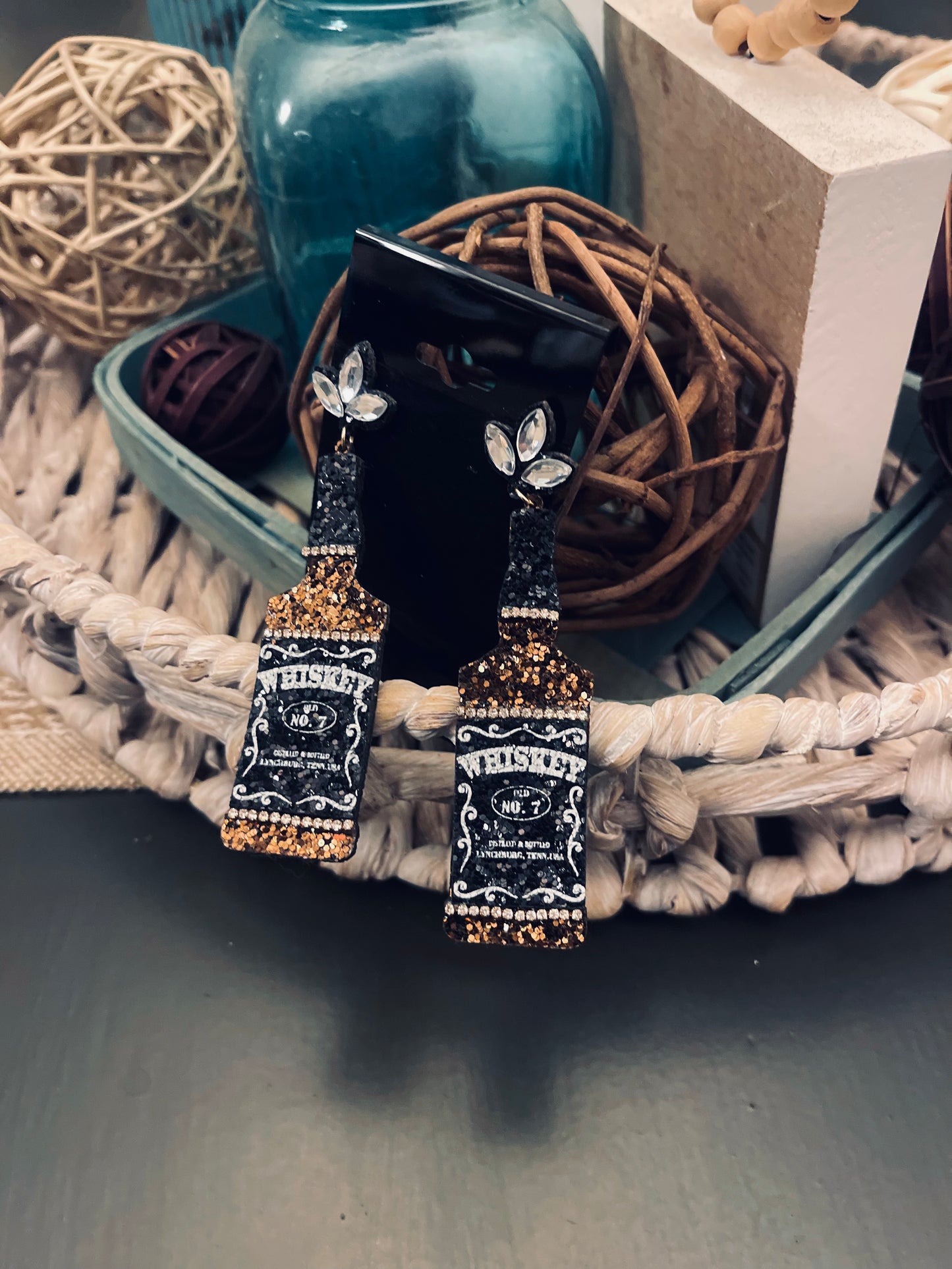 Bottoms Up Whiskey Earrings