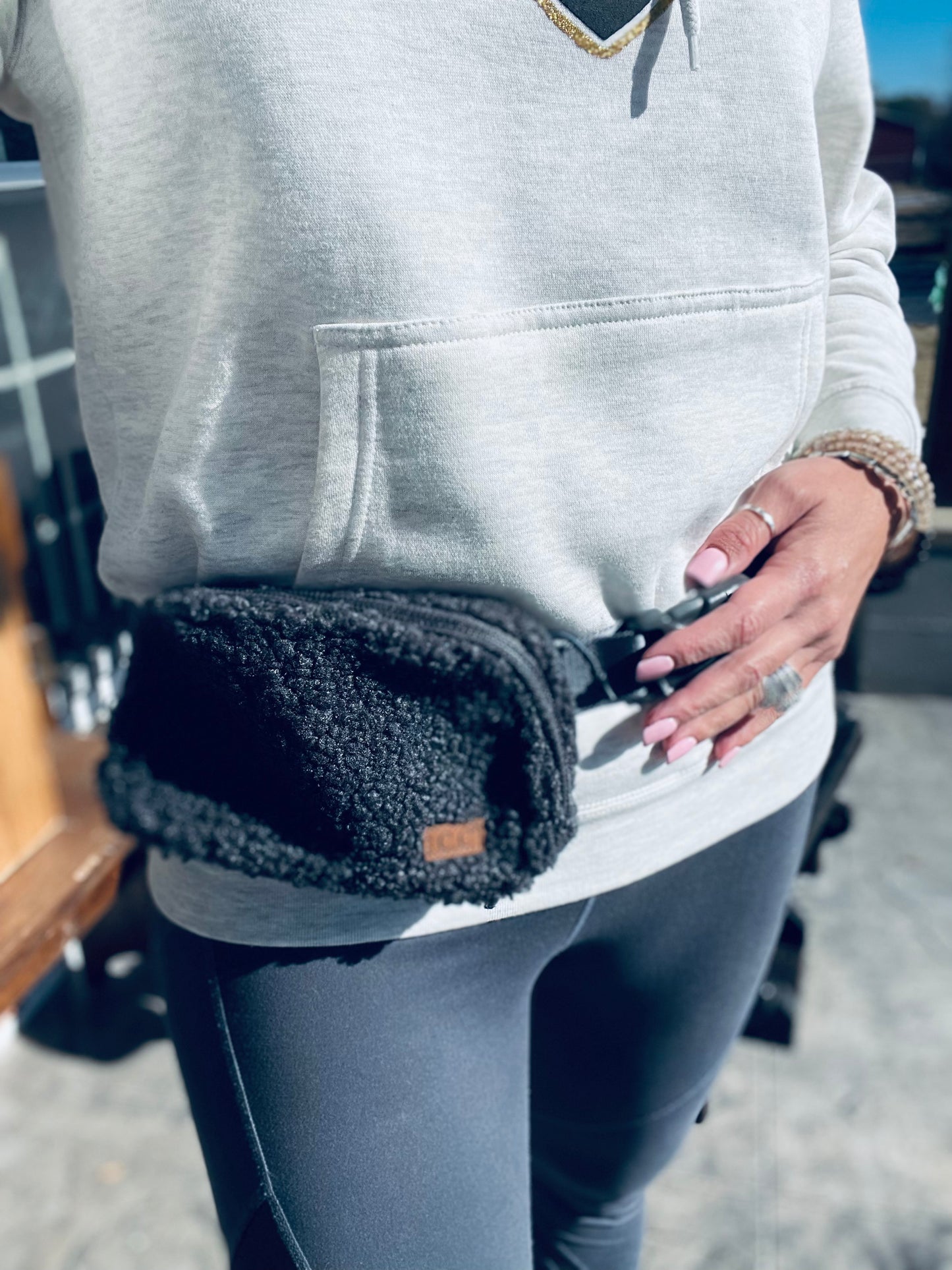 Nina Sherpa Fleece Fanny/Crossbody