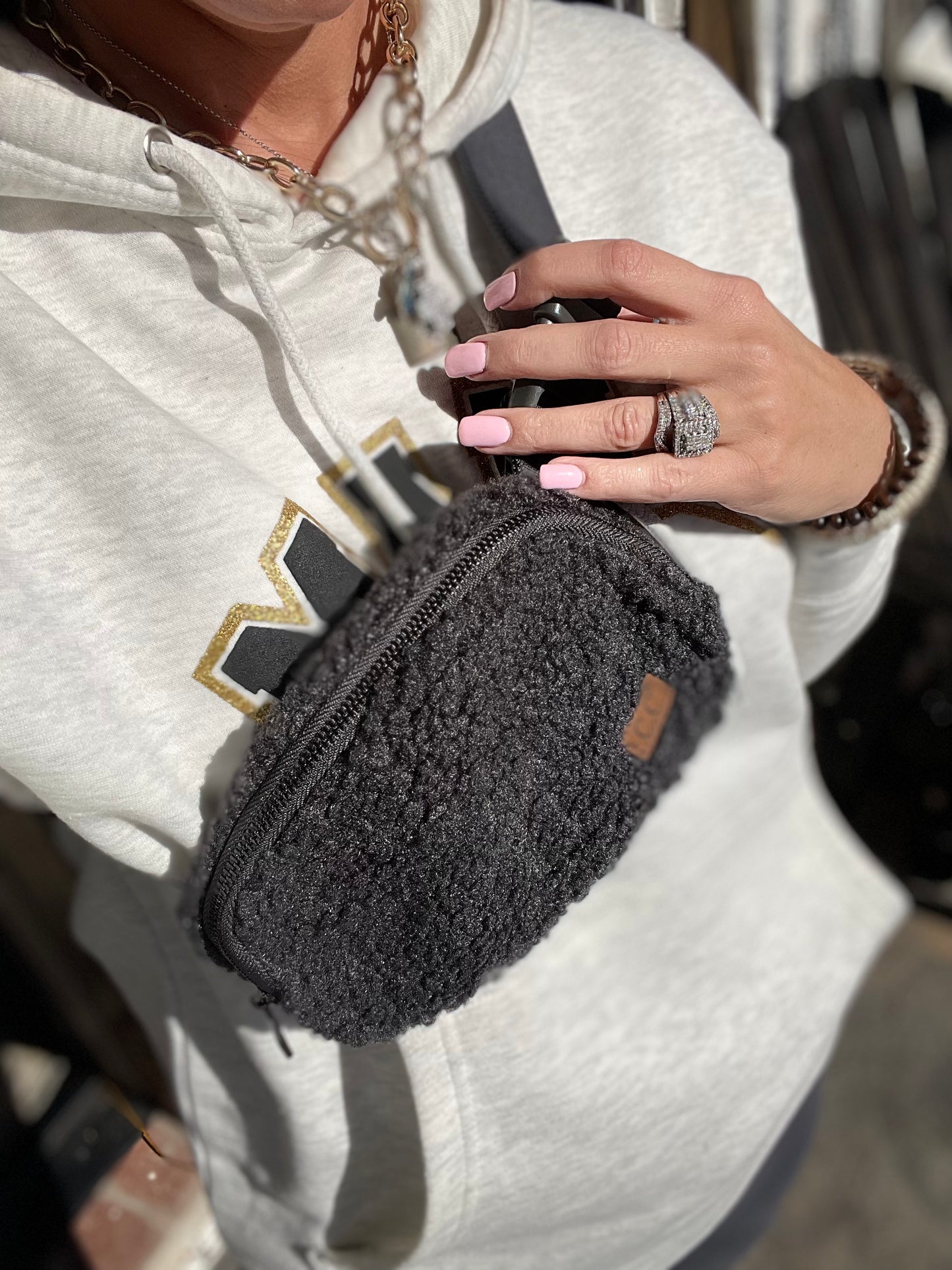 Nina Sherpa Fleece Fanny/Crossbody