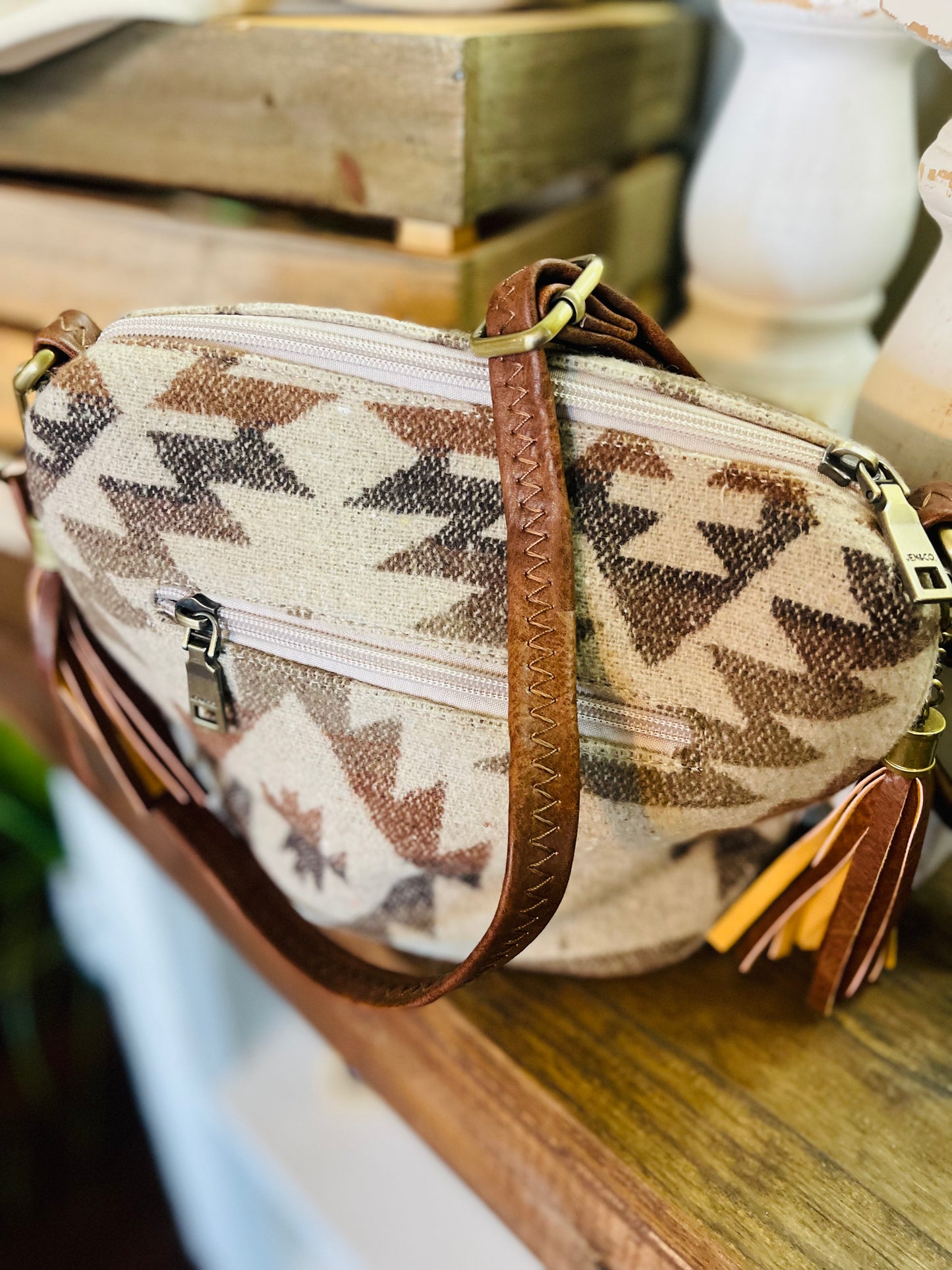 The Rider Aztec Crossbody Tassel
