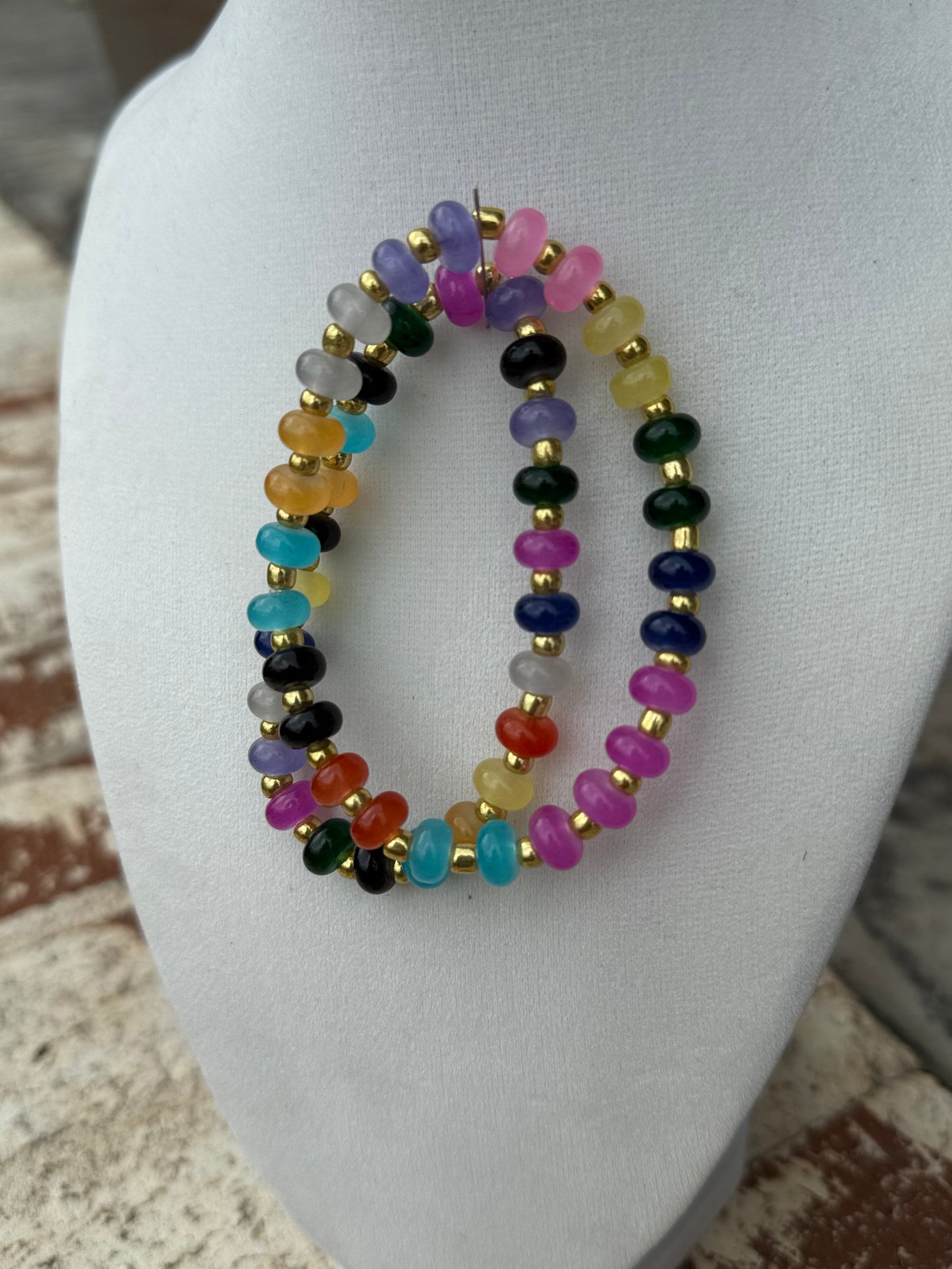 Double Glass Beaded Bracelet Set