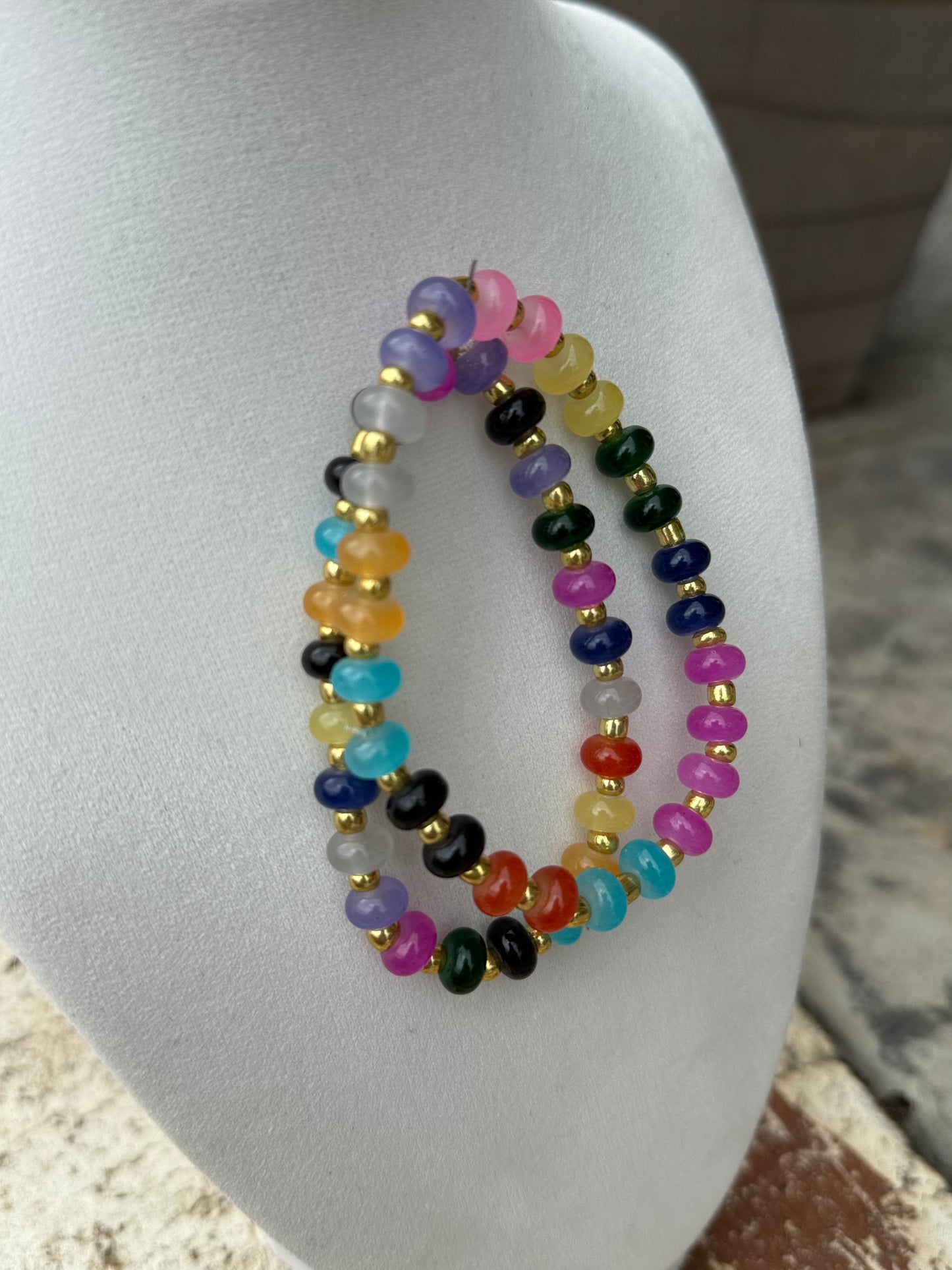 Double Glass Beaded Bracelet Set