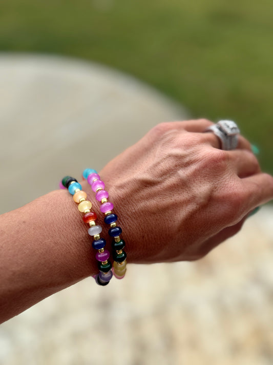 Double Glass Beaded Bracelet Set