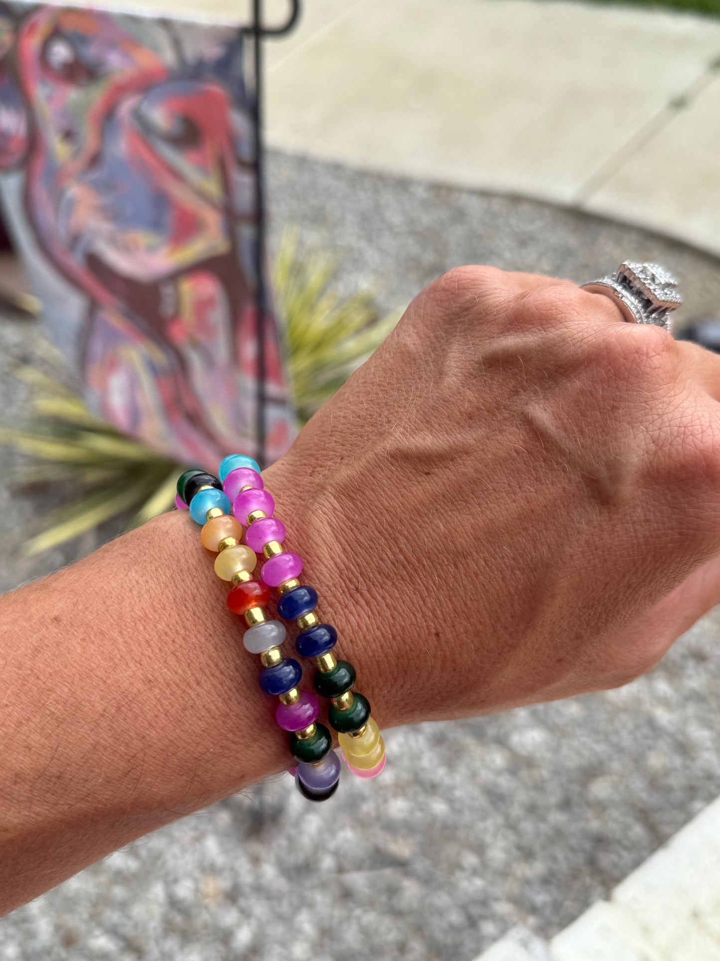 Double Glass Beaded Bracelet Set