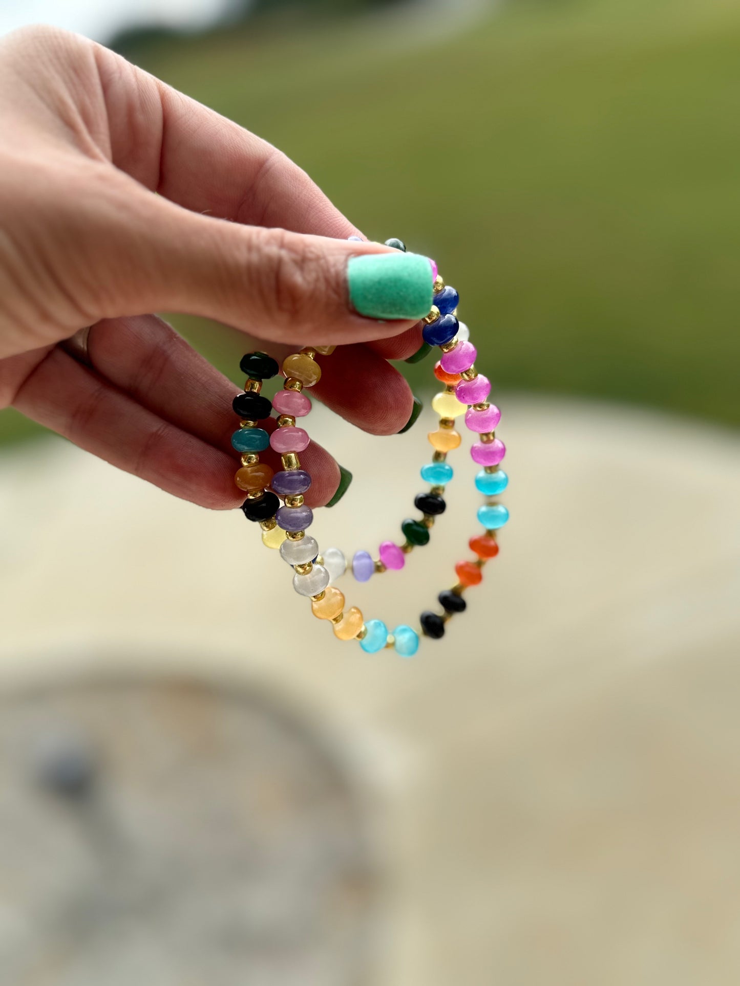 Double Glass Beaded Bracelet Set