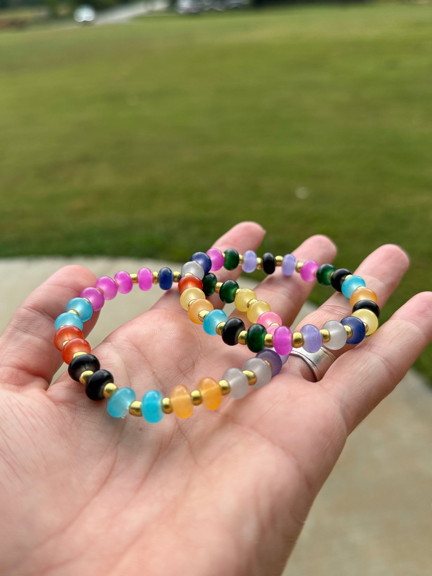 Double Glass Beaded Bracelet Set