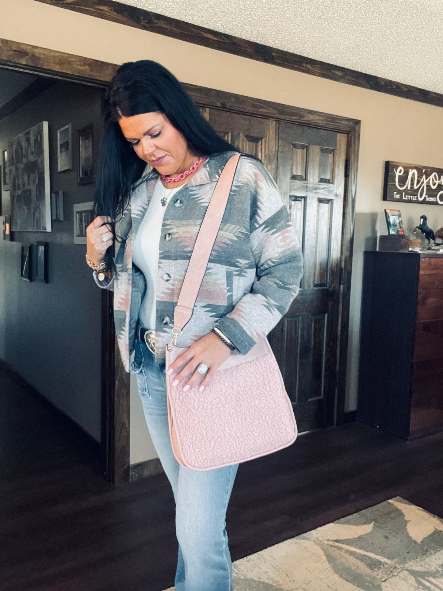 Hotter Than Me Sherpa Handbag