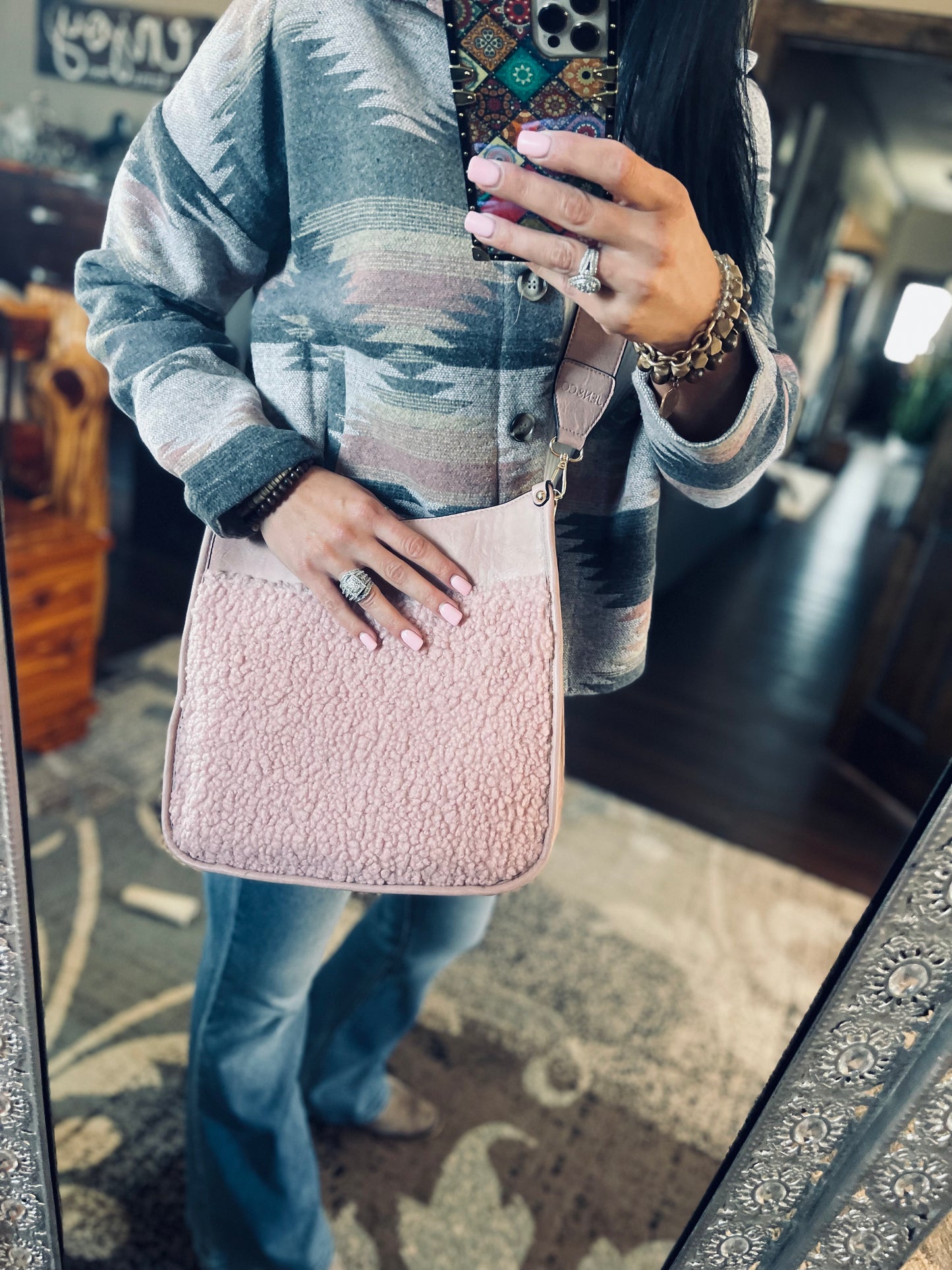 Hotter Than Me Sherpa Handbag