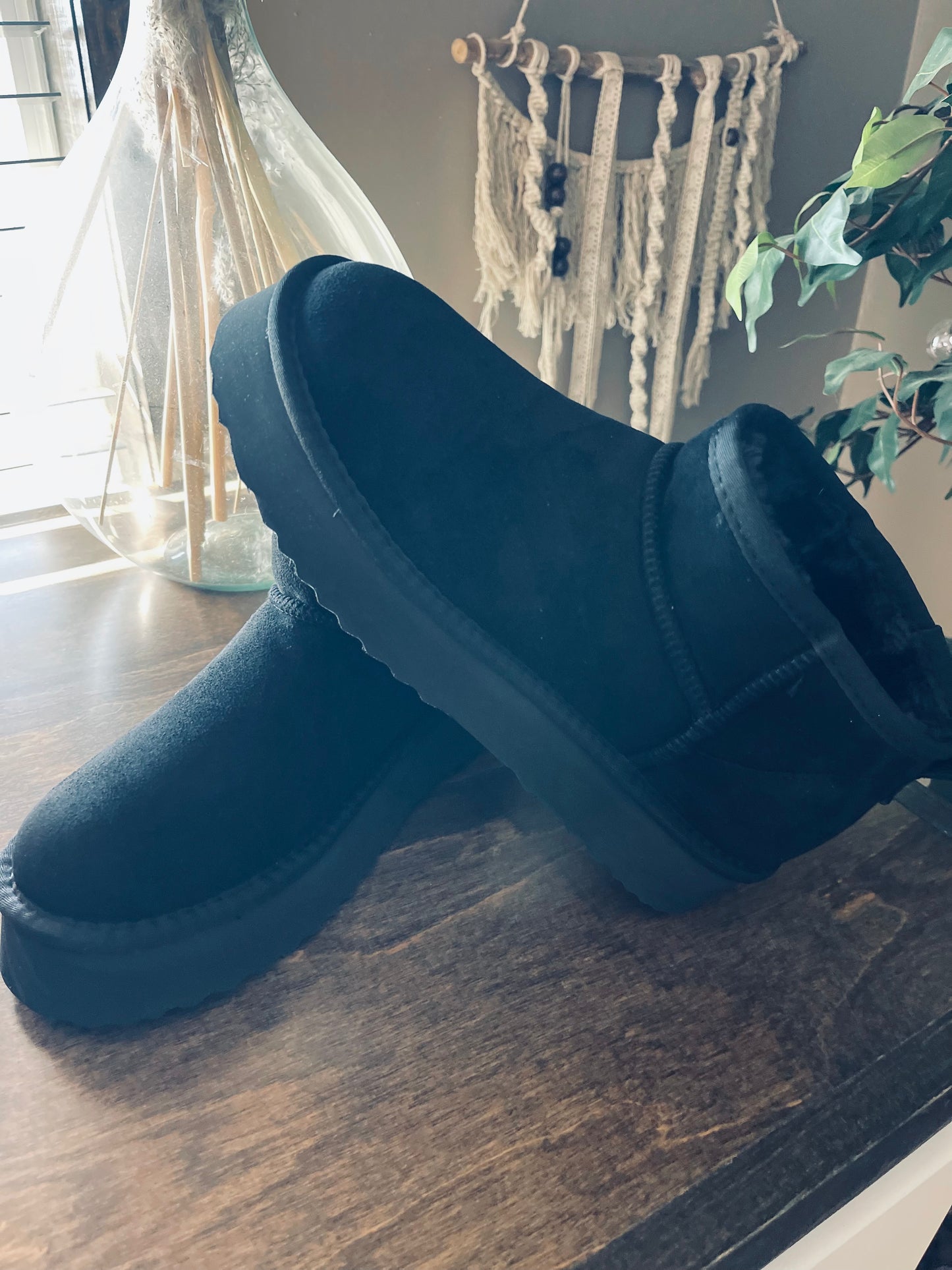 Breckenridge Platform Ankle Booties - Black