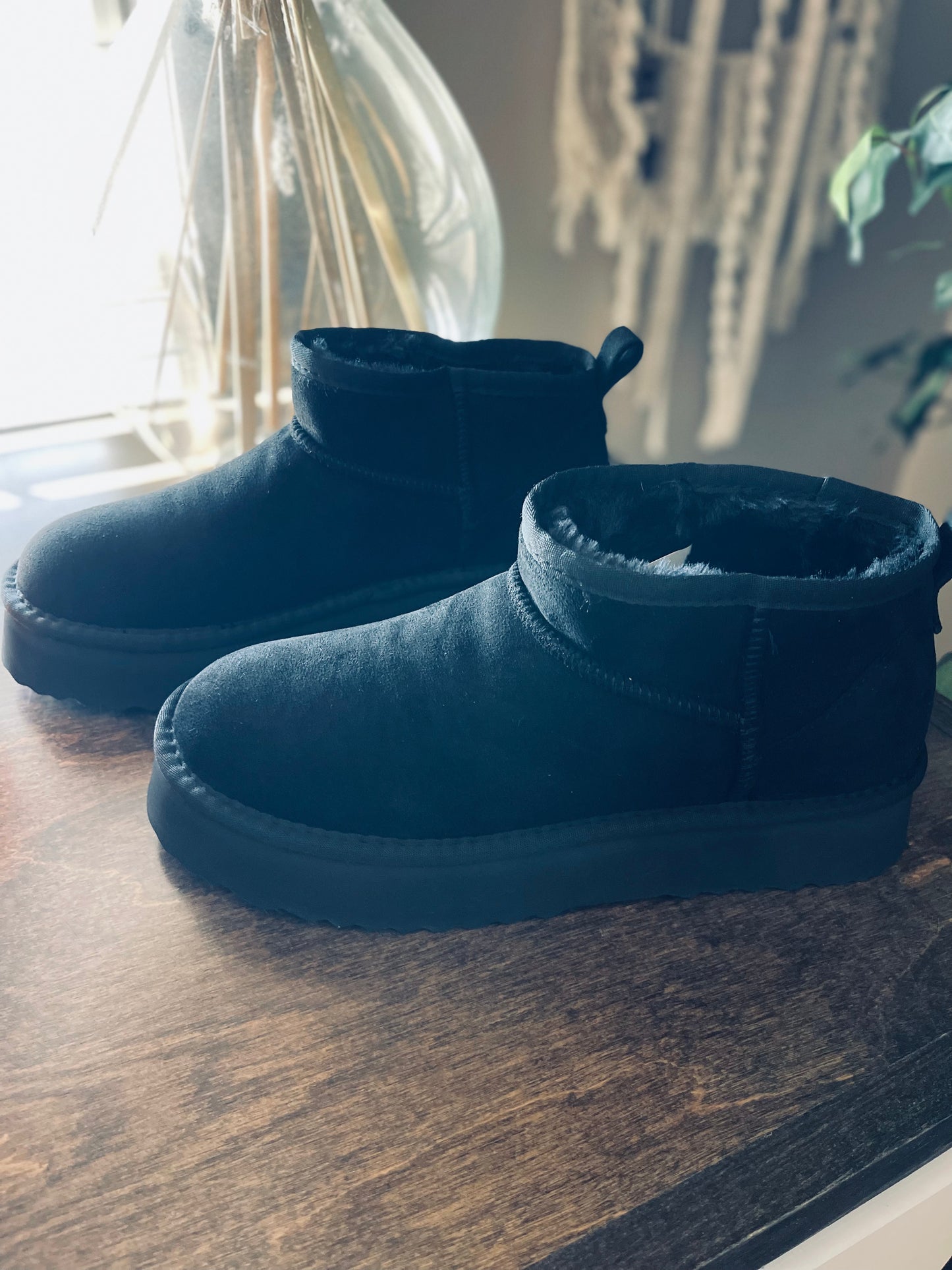Breckenridge Platform Ankle Booties - Black