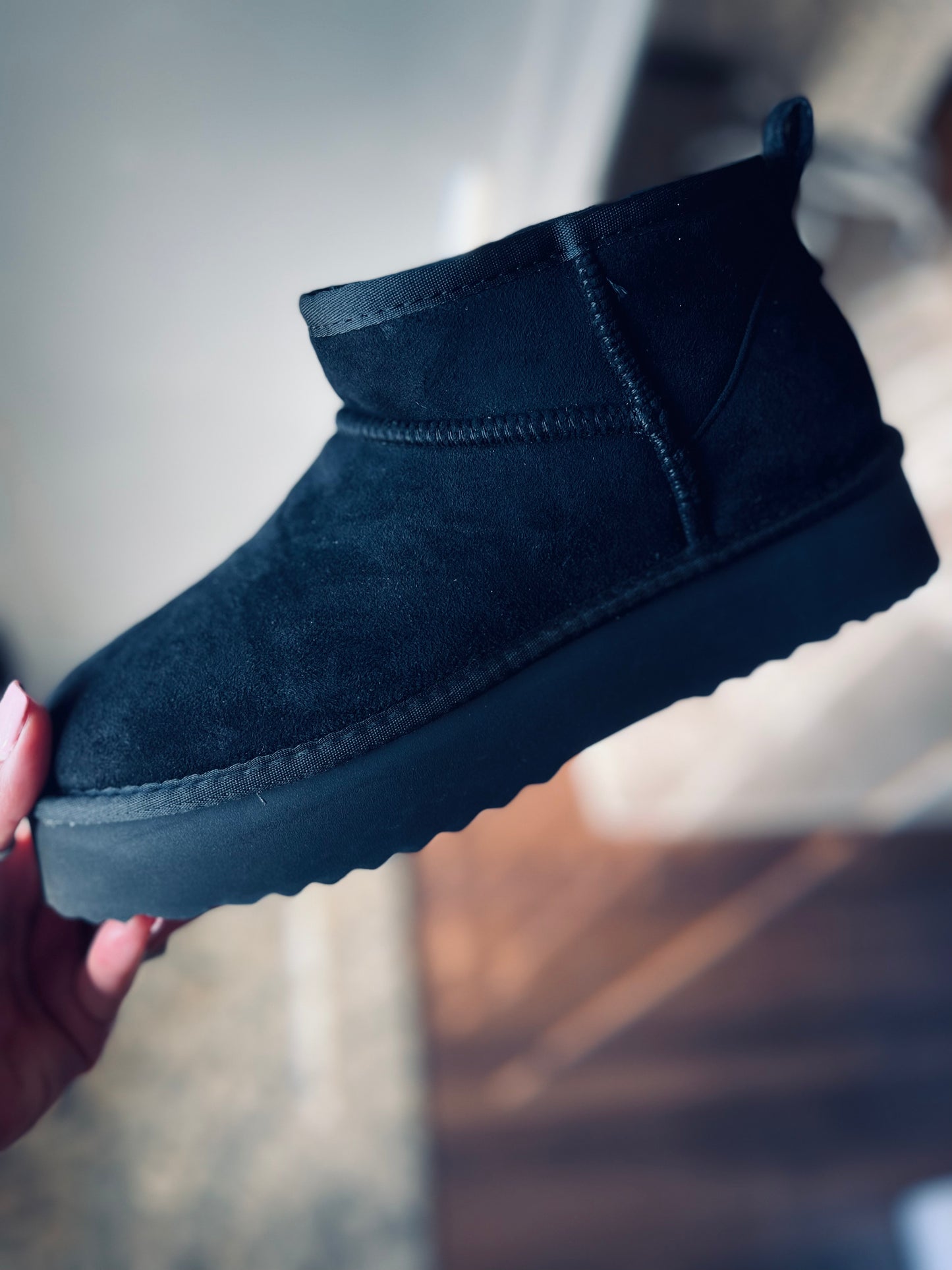 Breckenridge Platform Ankle Booties - Black
