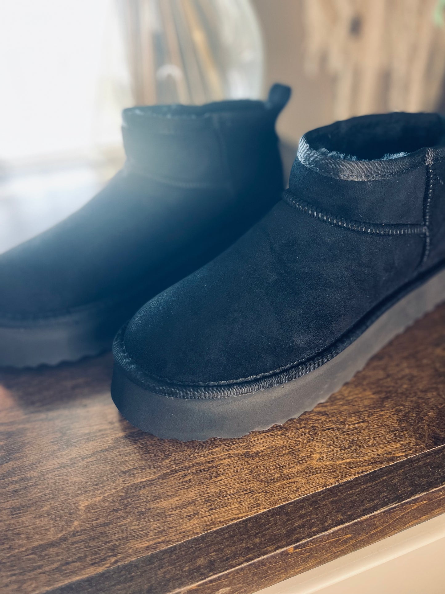 Breckenridge Platform Ankle Booties - Black