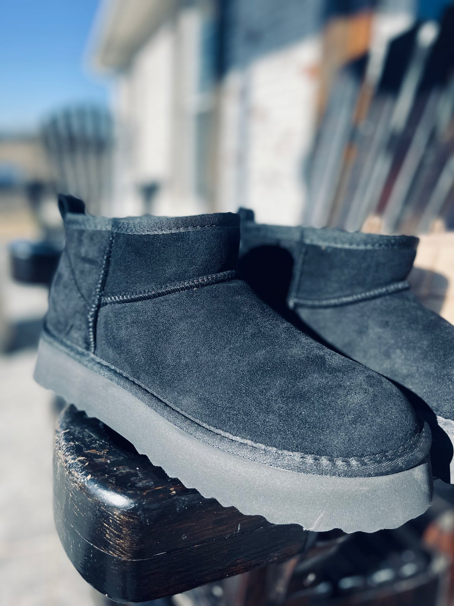 Breckenridge Platform Ankle Booties - Black