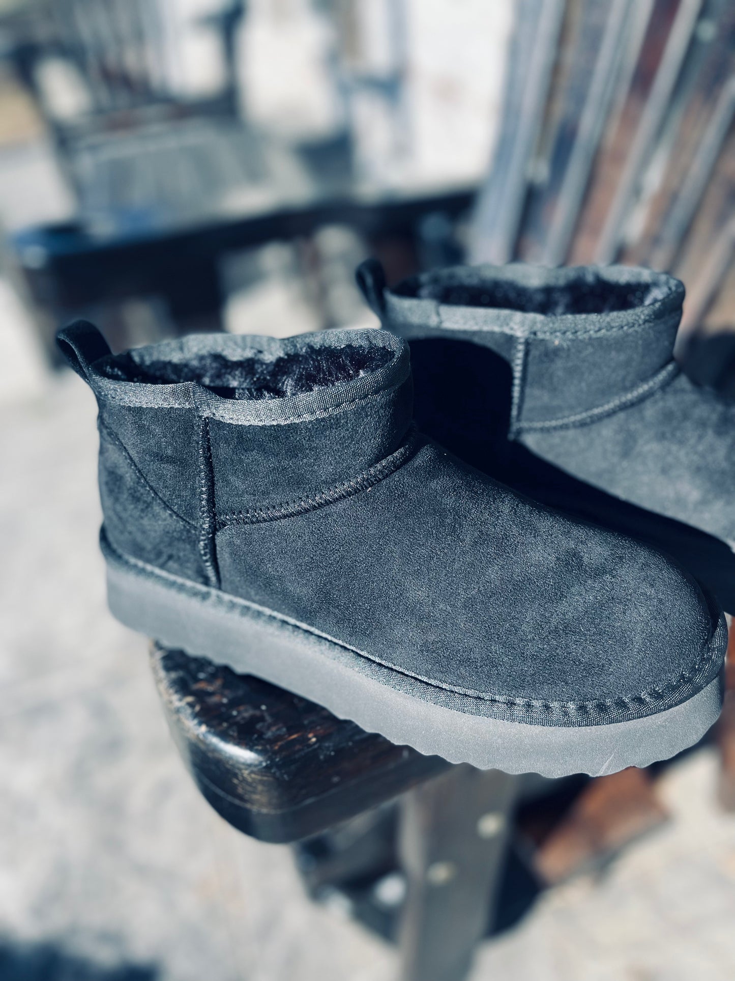 Breckenridge Platform Ankle Booties - Black
