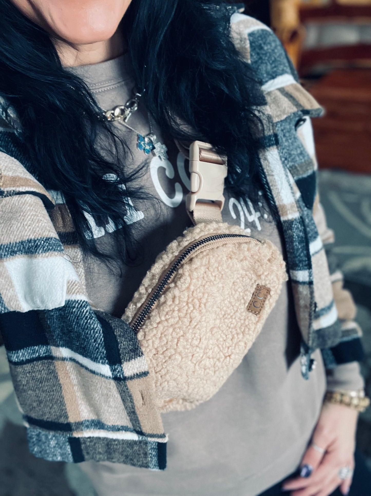 Nina Sherpa Fleece Fanny/Crossbody