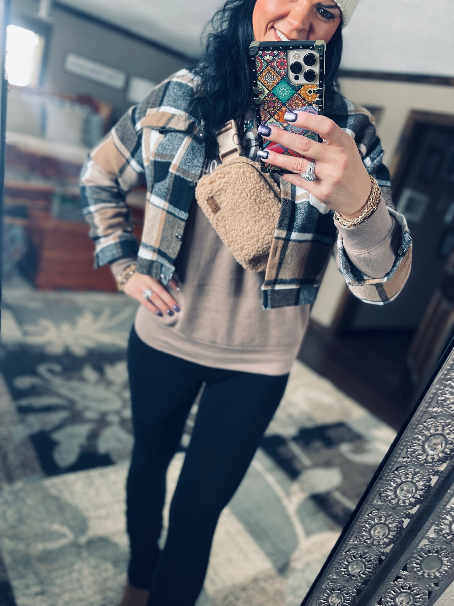 Nina Sherpa Fleece Fanny/Crossbody