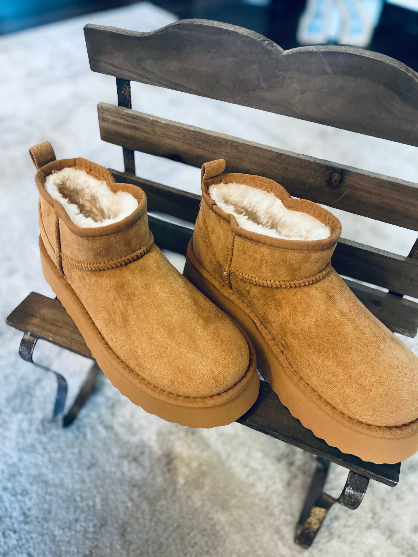 Breckenridge Platform Ankle Booties-Chestnut