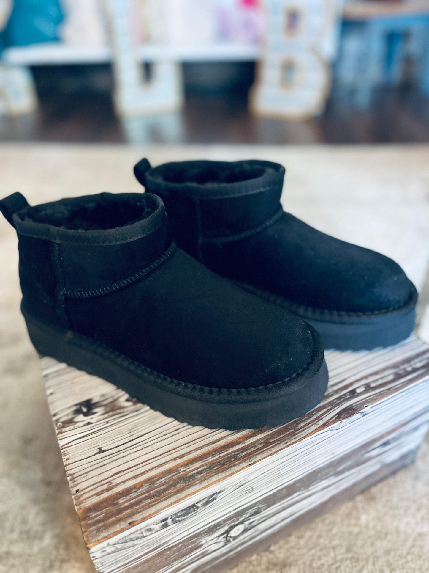 Breckenridge Platform Ankle Booties-Chestnut
