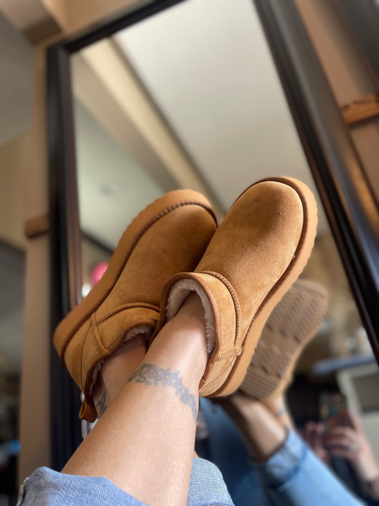 Breckenridge Platform Ankle Booties-Chestnut