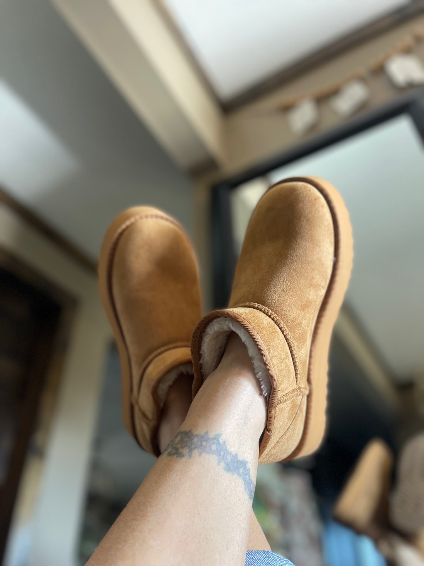 Breckenridge Platform Ankle Booties-Chestnut