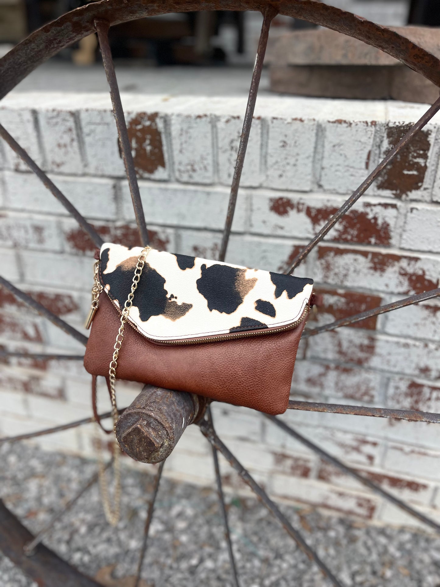 Downtown Texas Cow Purse