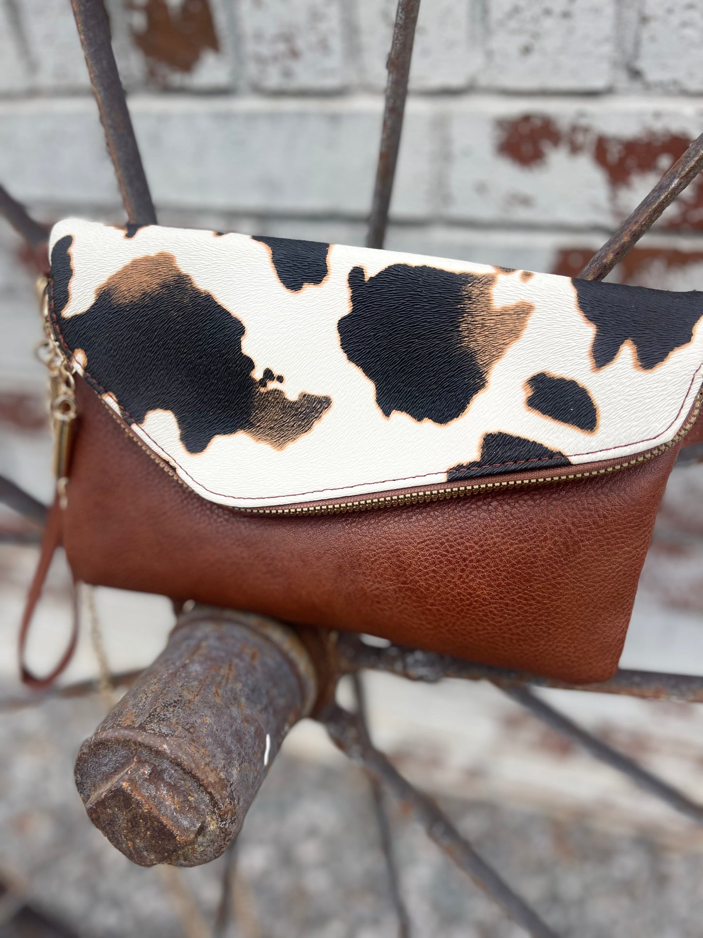 Downtown Texas Cow Purse