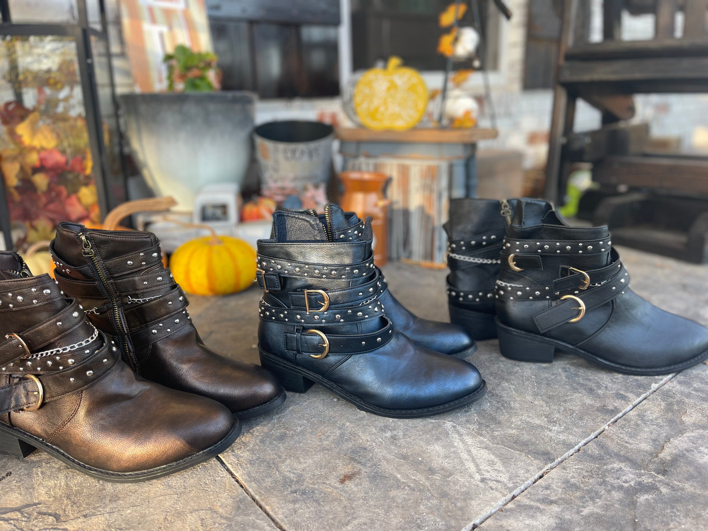 Chain and Buckle Boots