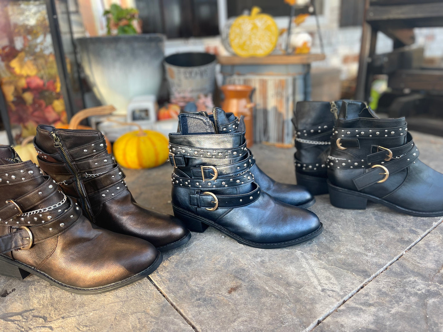 Chain and Buckle Boots