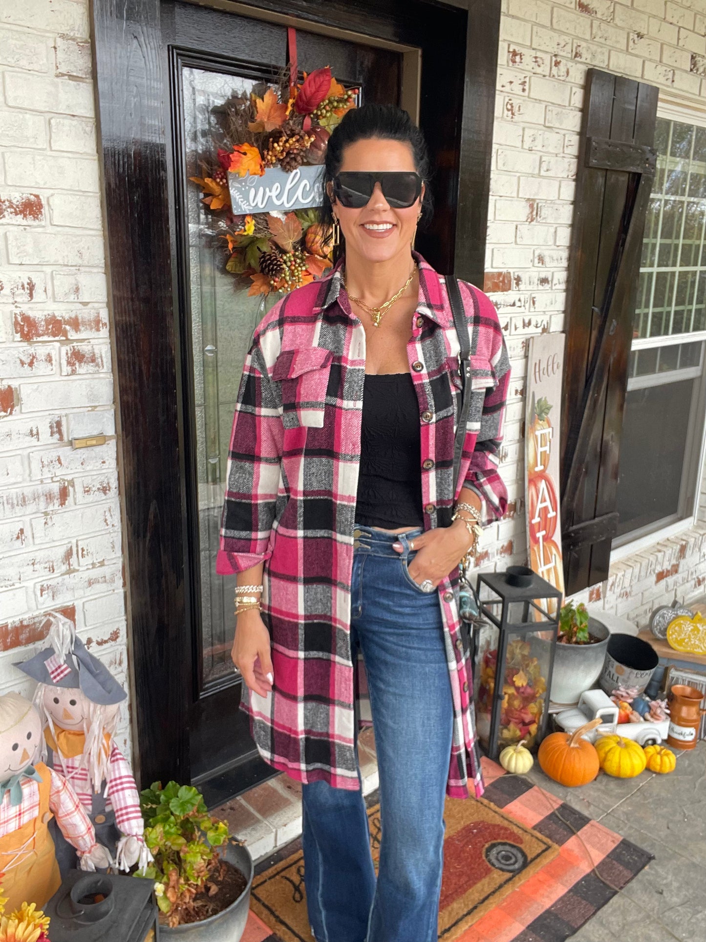Plaid Print Shacket