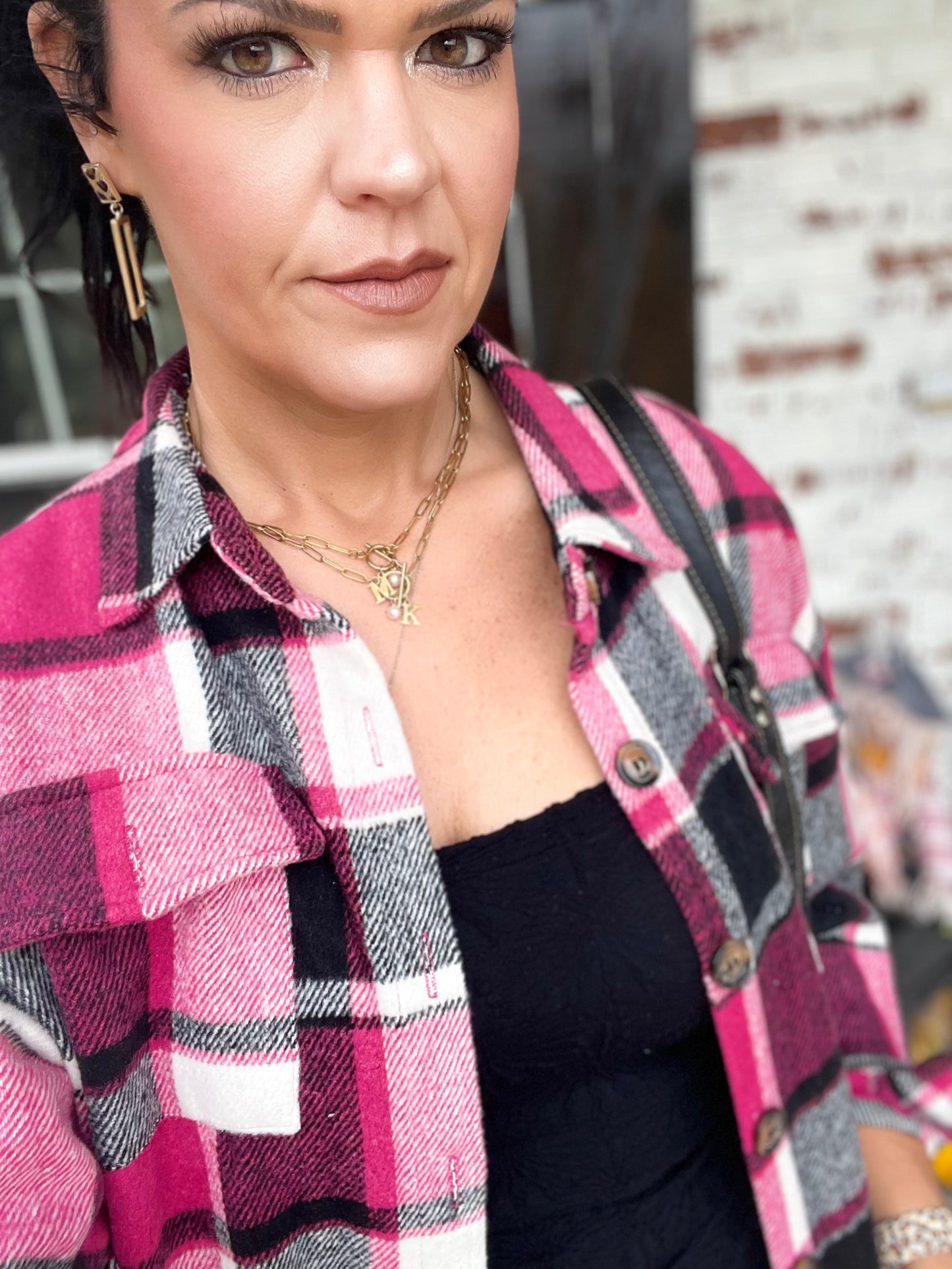 Plaid Print Shacket