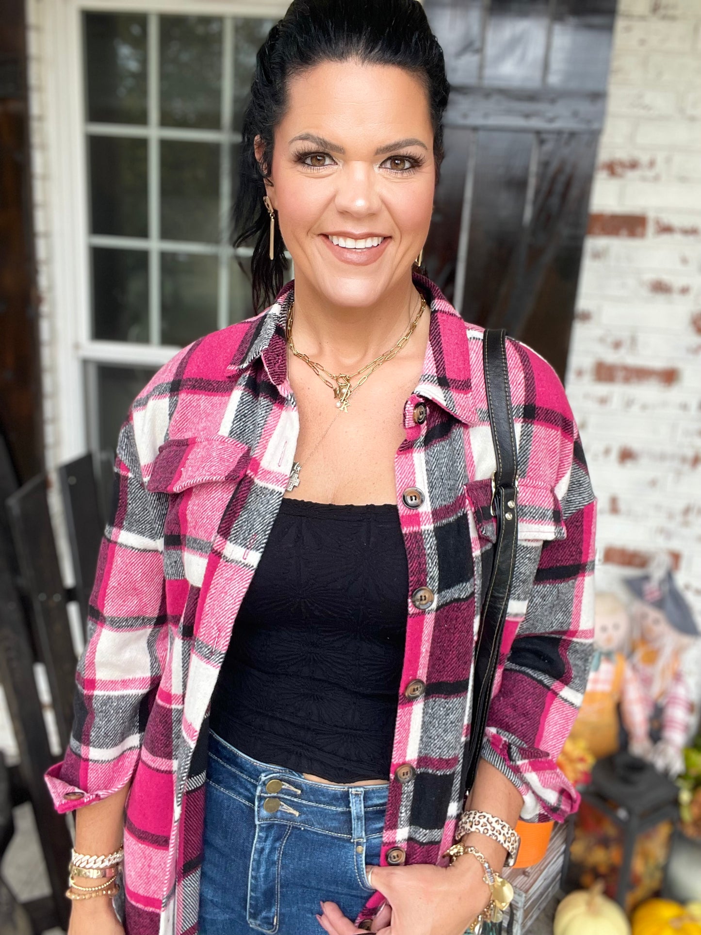 Plaid Print Shacket