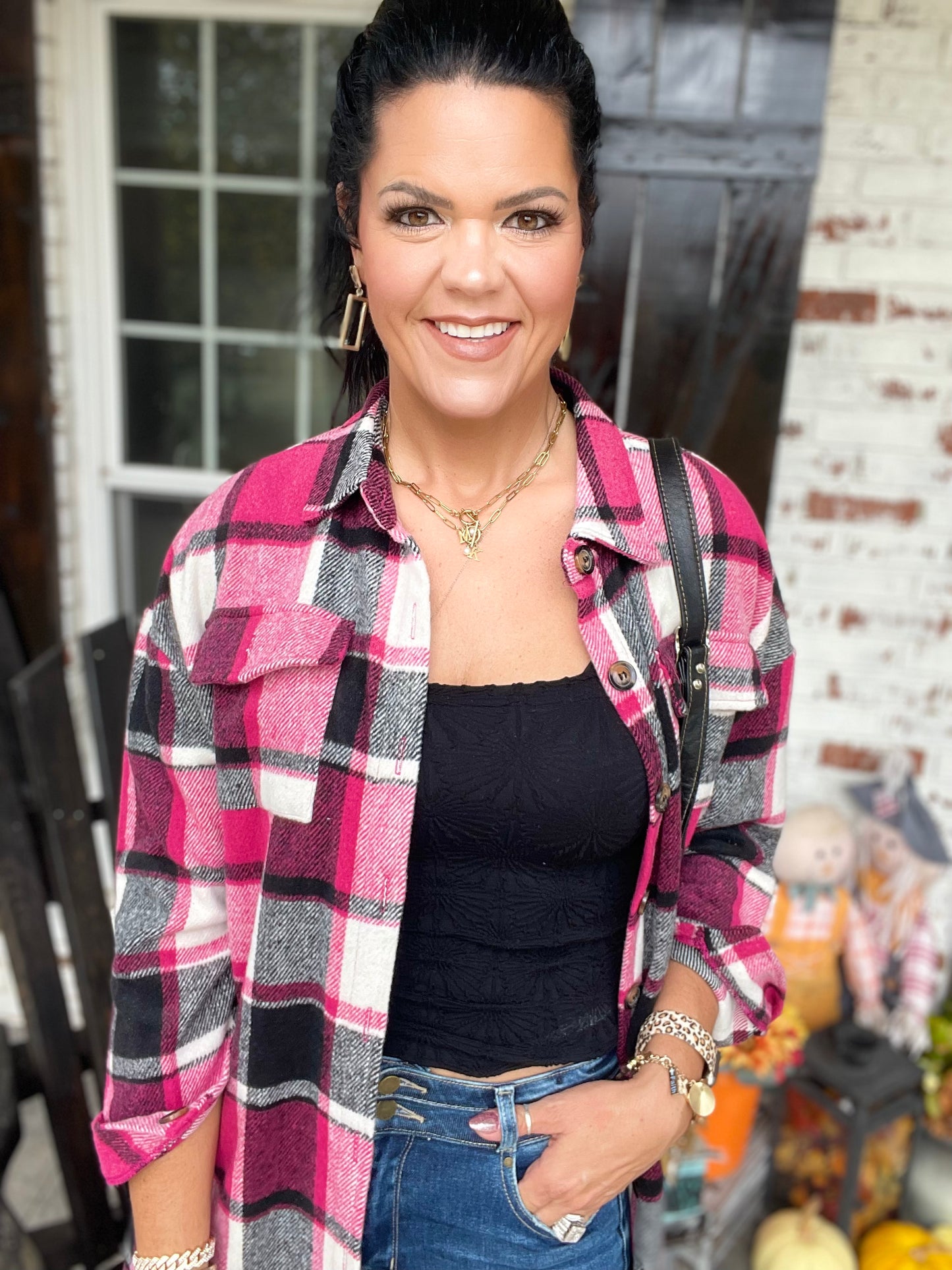 Plaid Print Shacket