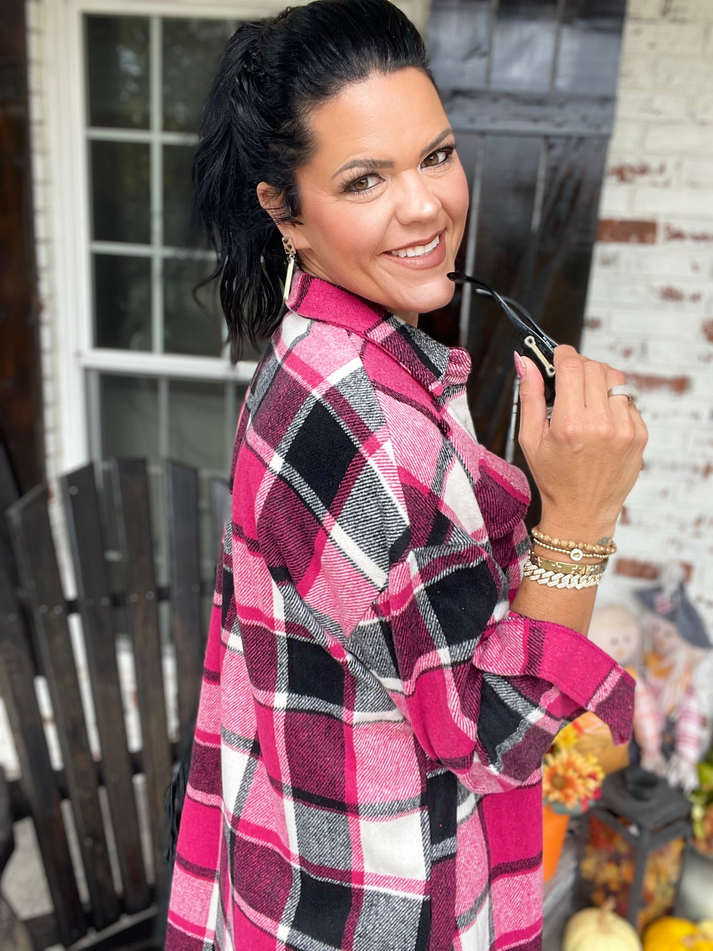 Plaid Print Shacket