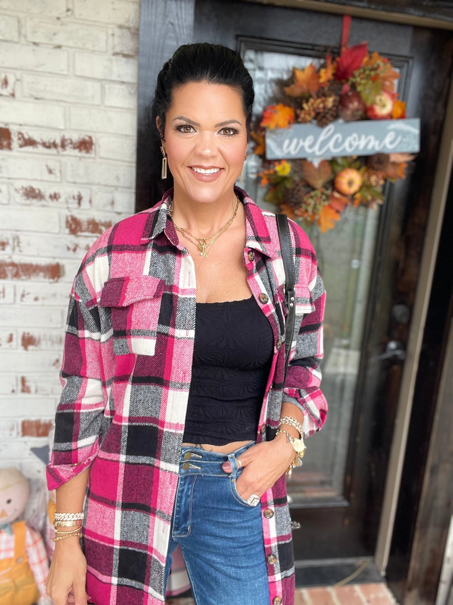 Plaid Print Shacket