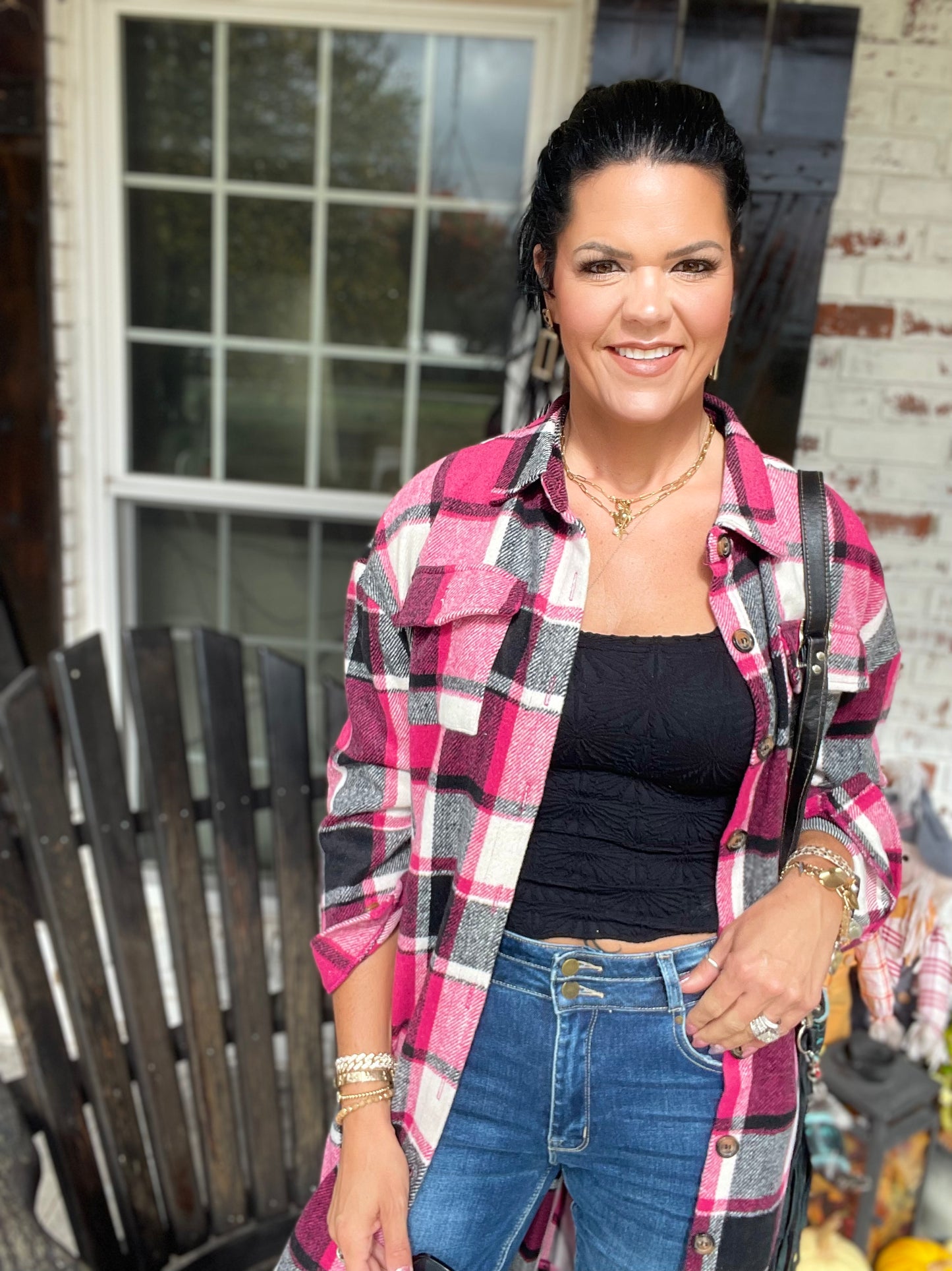 Plaid Print Shacket