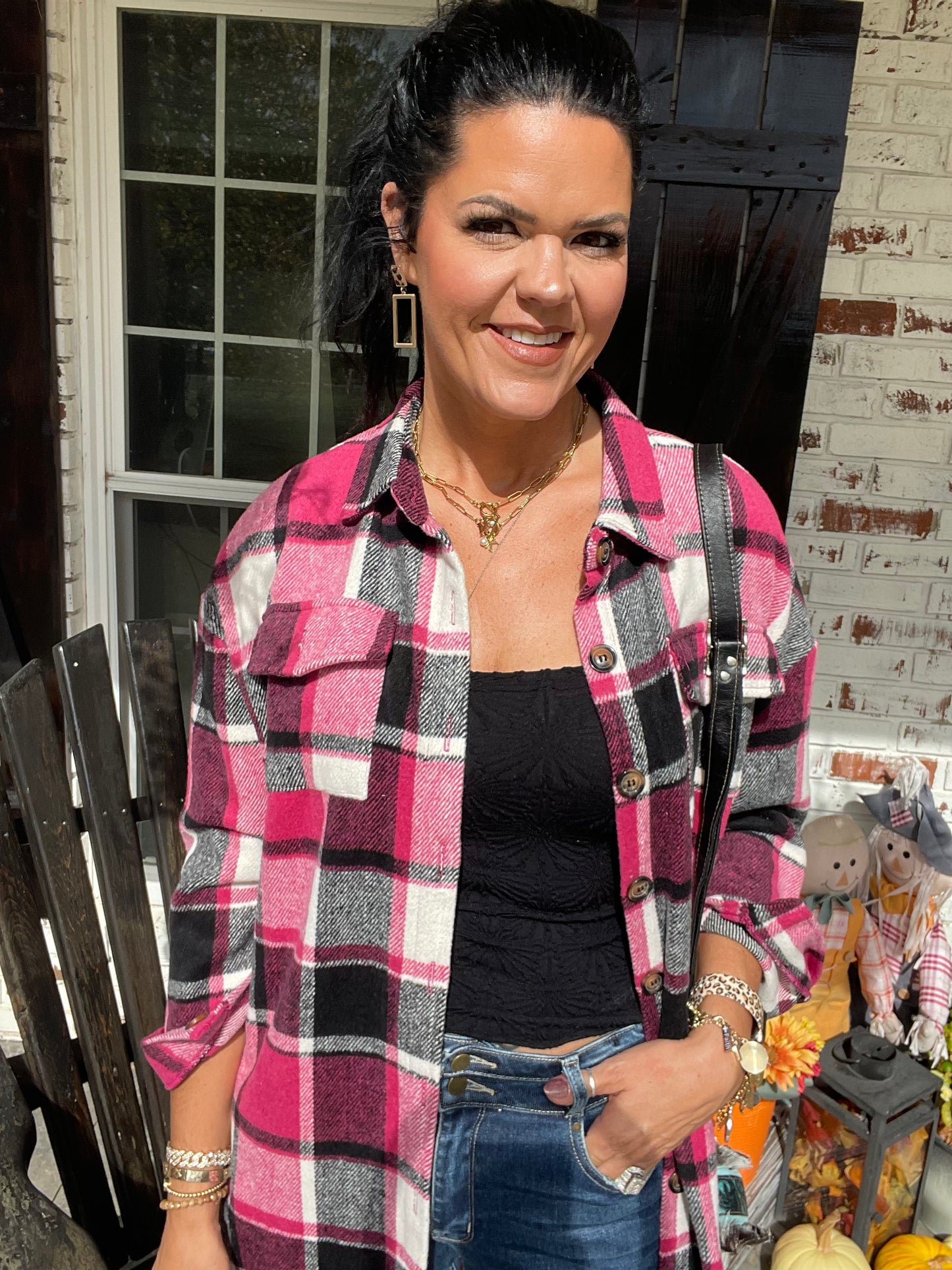 Plaid Print Shacket
