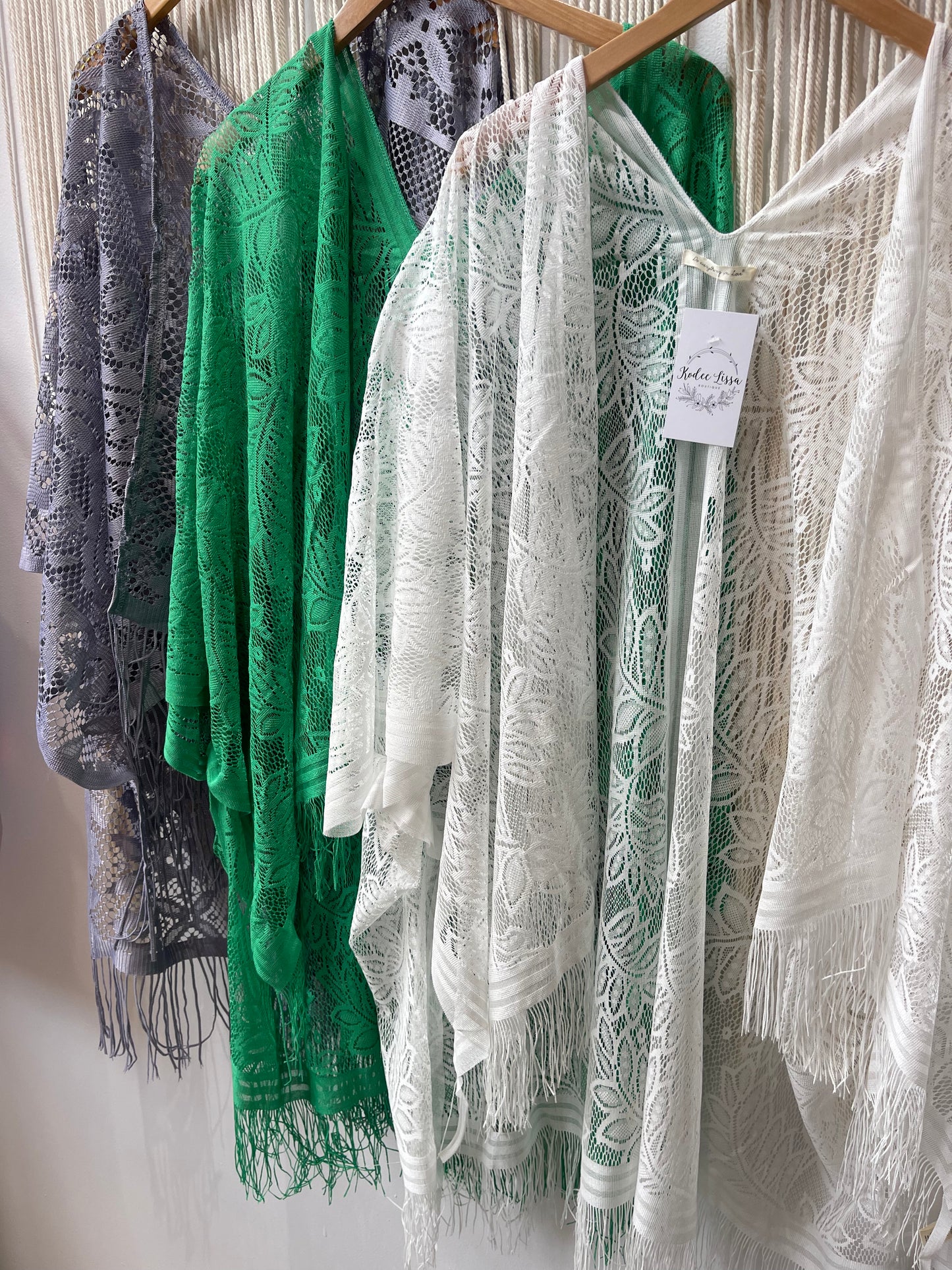 Easy On The Eyes Lace Kimono With Fringe