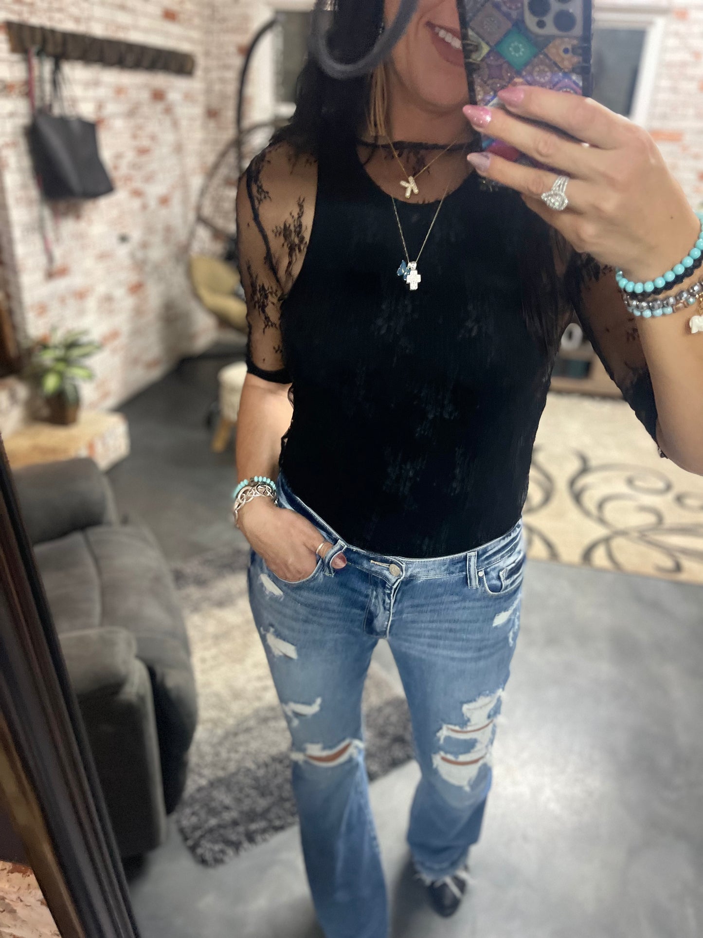 MY GIRL EXTREME DISTRESSED FLARE JEANS